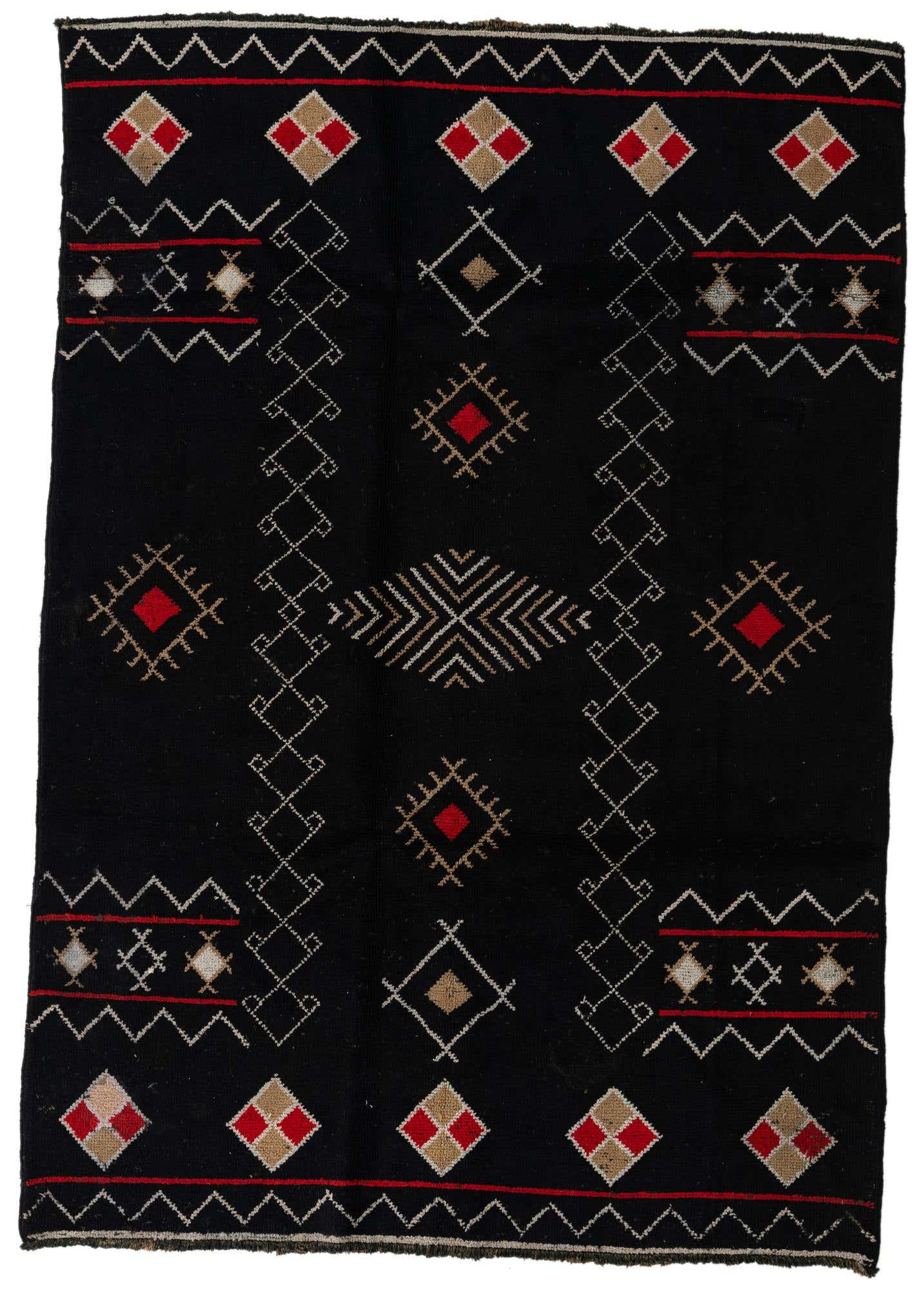 6' 5 x 9' 3 Hand Knotted Moroccan Wool Rug