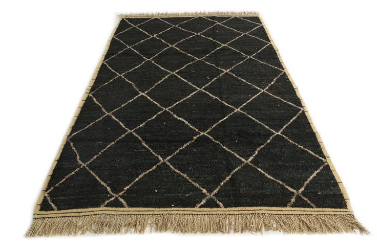 Detail image of 6' 1 x 9' 6 Hand Knotted Moroccan Wool Rug