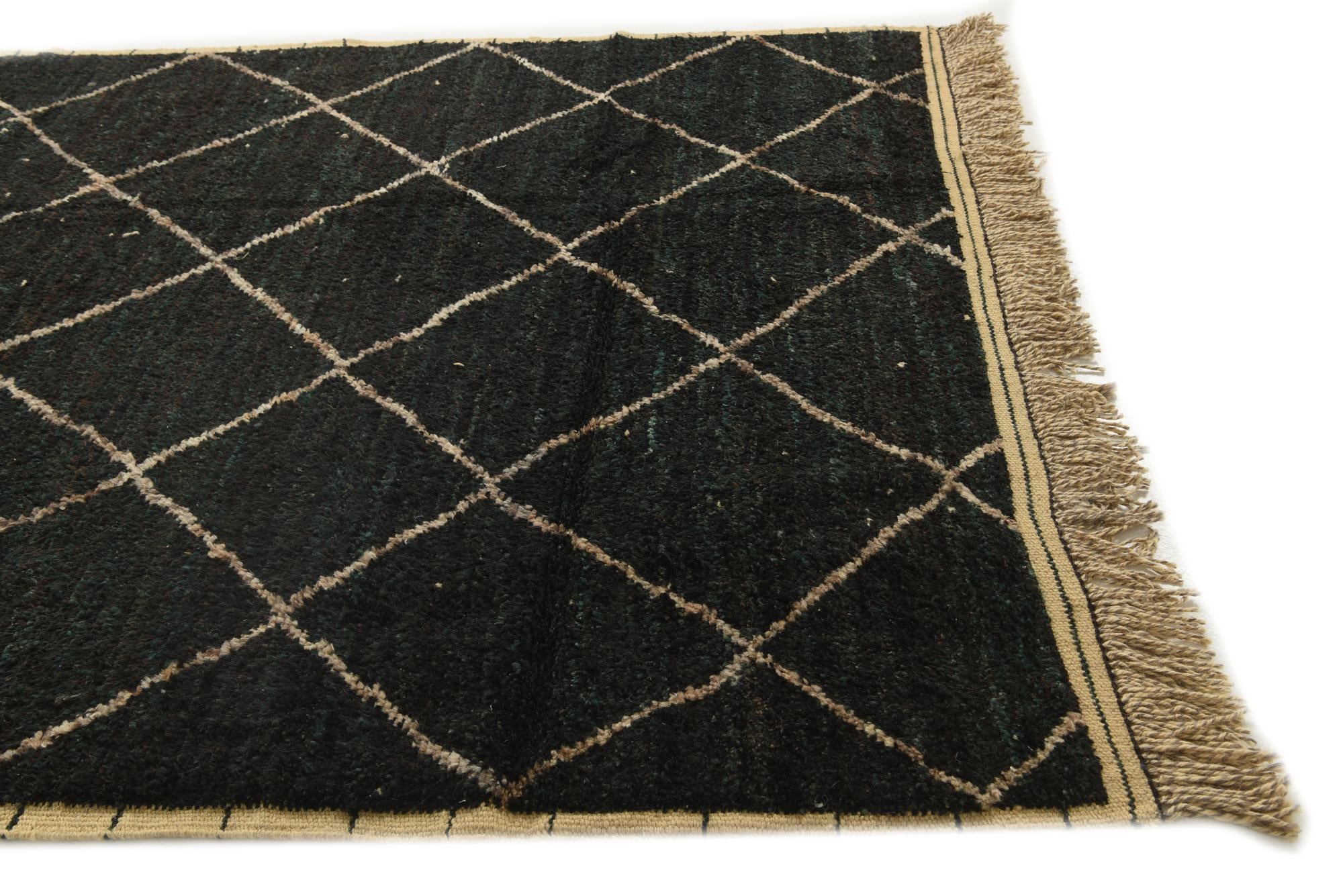 6' 1 x 9' 6 Hand Knotted Moroccan Wool Rug