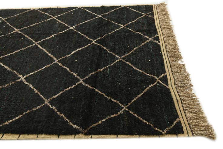 Detail image of 6' 1 x 9' 6 Hand Knotted Moroccan Wool Rug