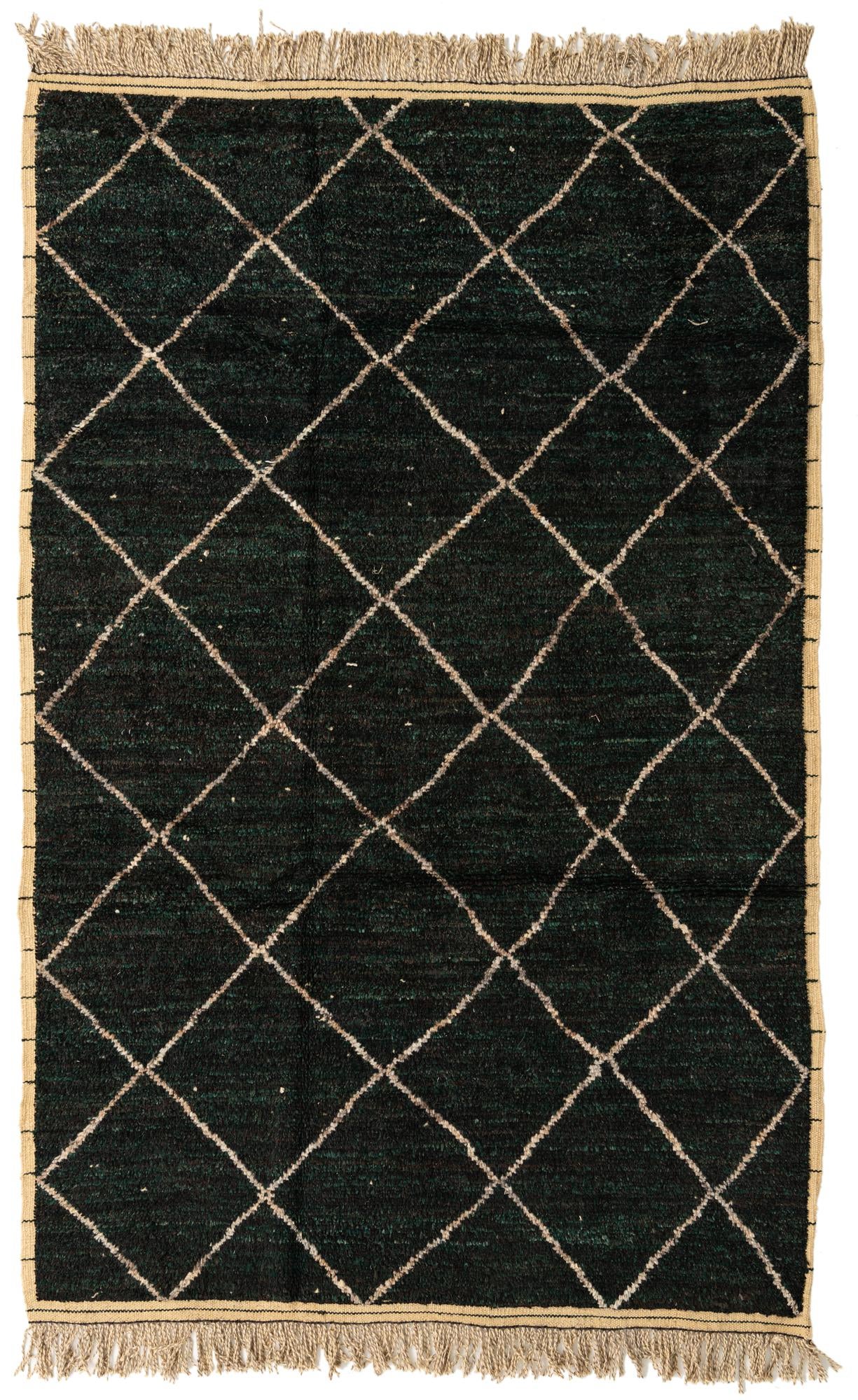 6' 1 x 9' 6 Hand Knotted Moroccan Wool Rug