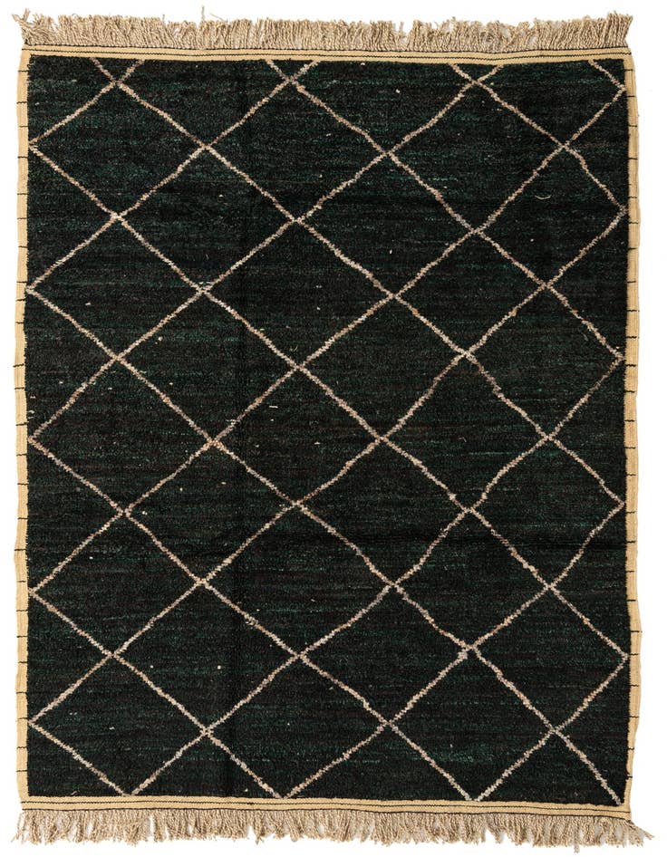 Detail image of 6' 1 x 9' 6 Hand Knotted Moroccan Wool Rug