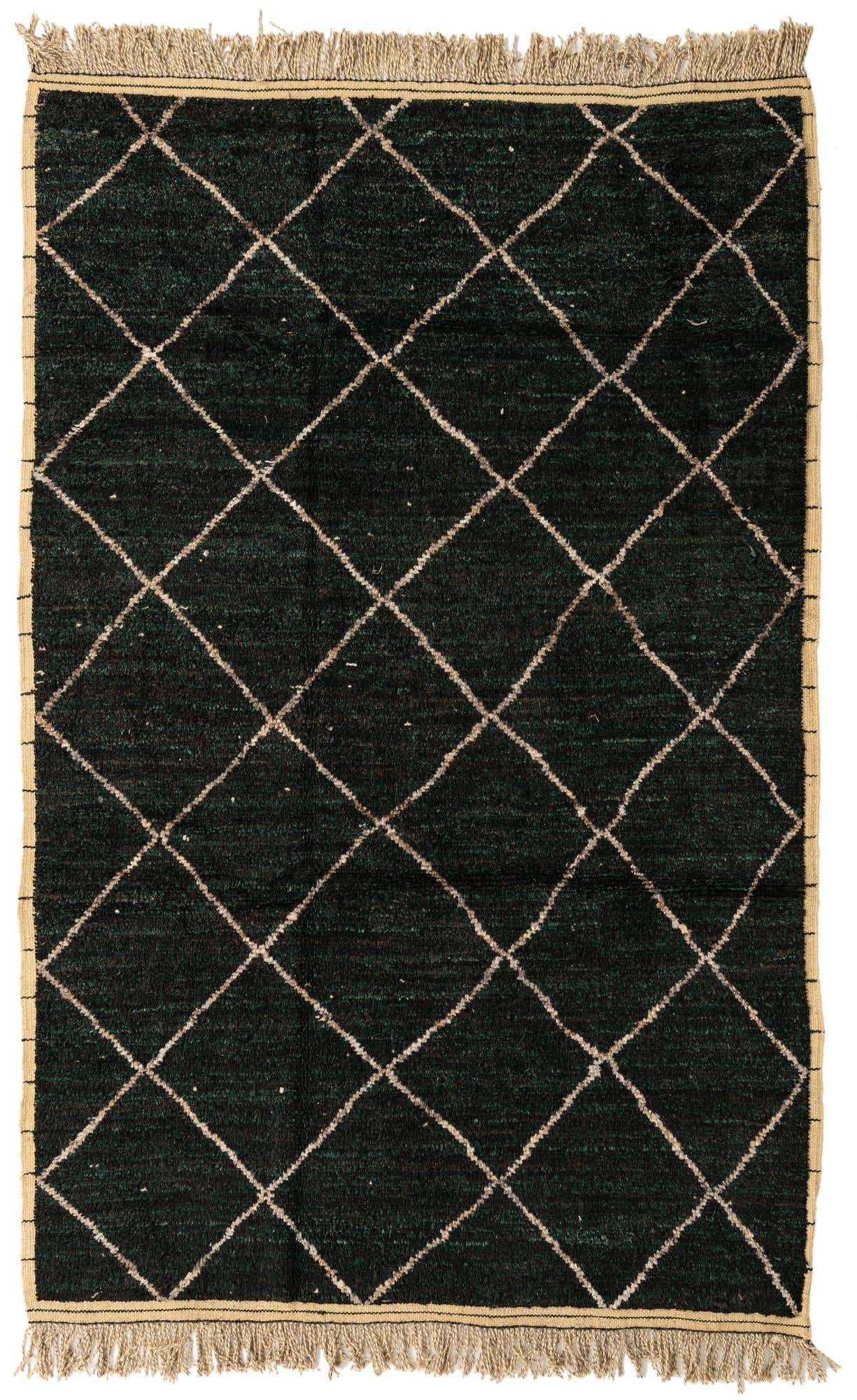 6' 1 x 9' 6 Hand Knotted Moroccan Wool Rug