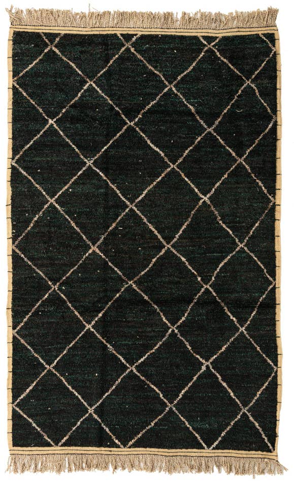 Detail image of 6' 1 x 9' 6 Hand Knotted Moroccan Wool Rug