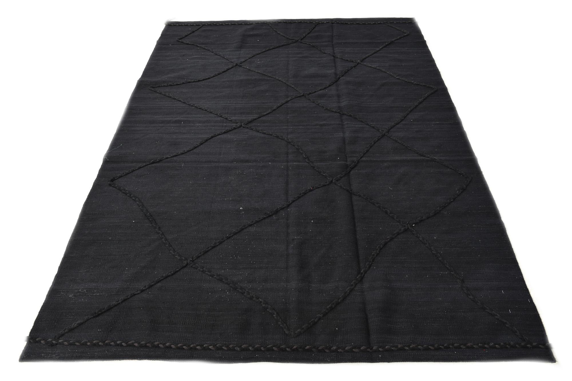 5' 8 x 8' Hand Knotted Moroccan Wool Rug
