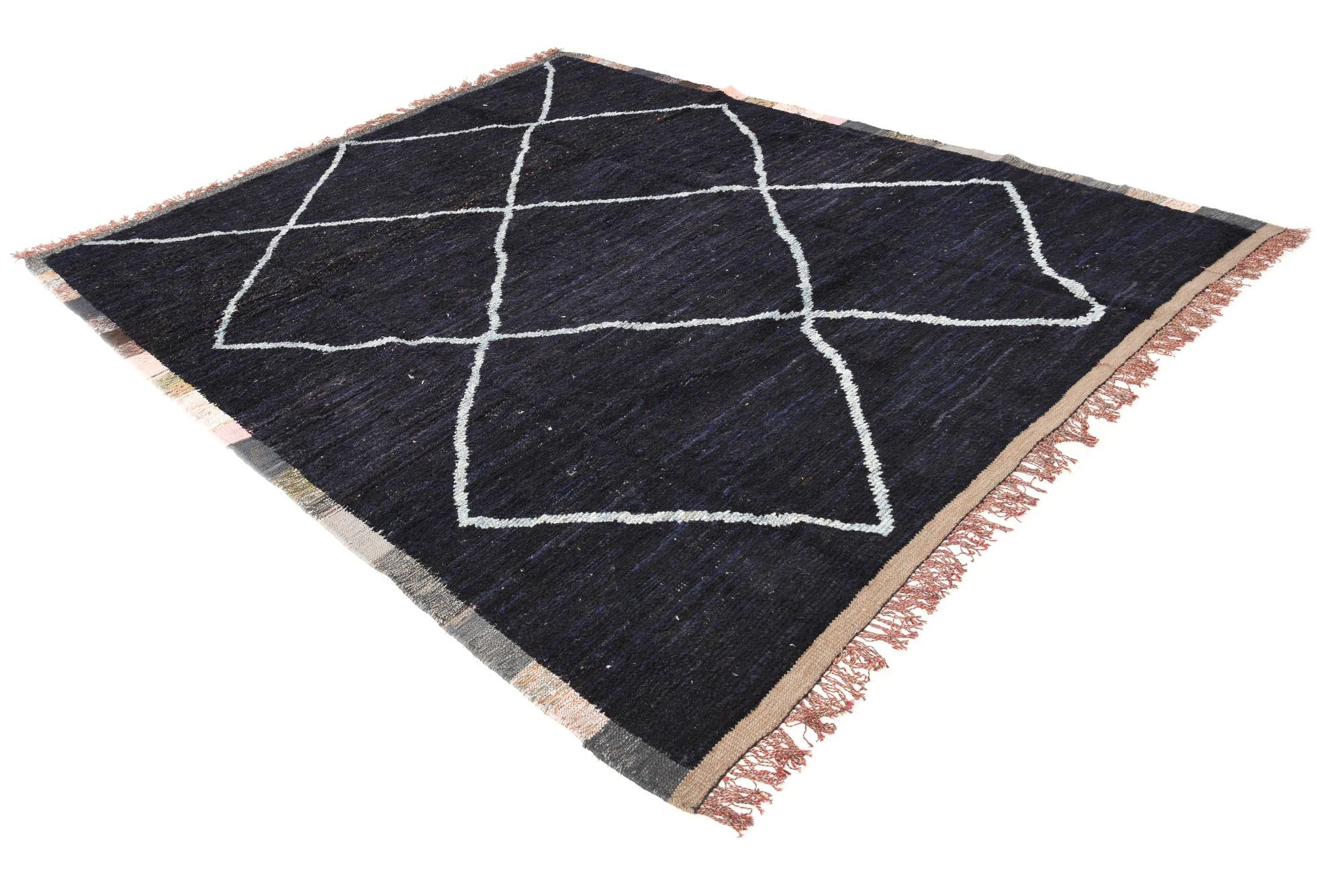 8' 2 x 10' 5 Hand Knotted Moroccan Wool Rug