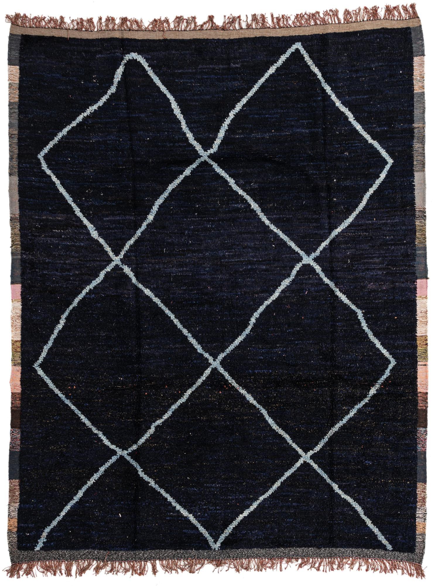 8' 2 x 10' 5 Hand Knotted Moroccan Wool Rug