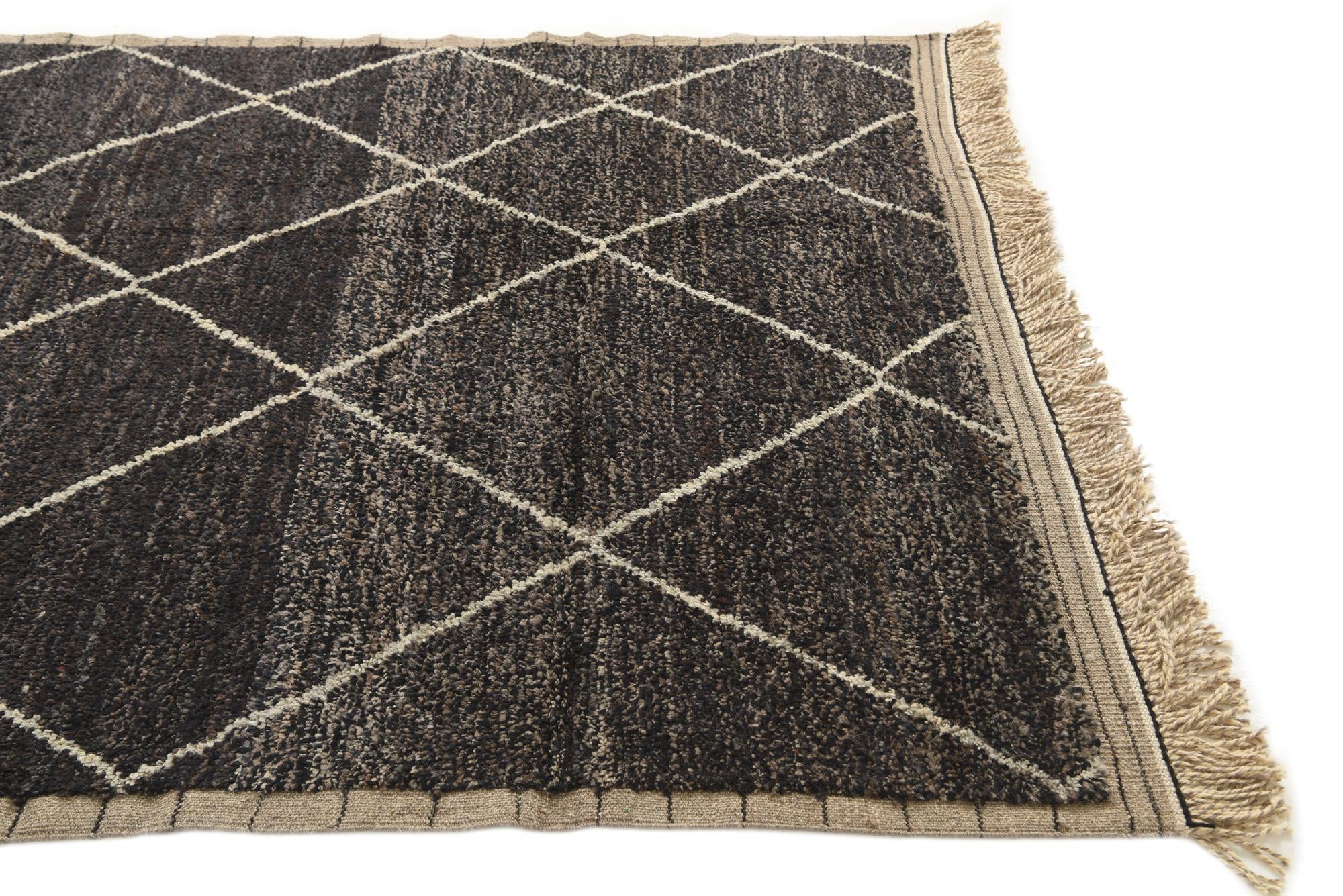 6' x 9' 2 Hand Knotted Moroccan Wool Rug