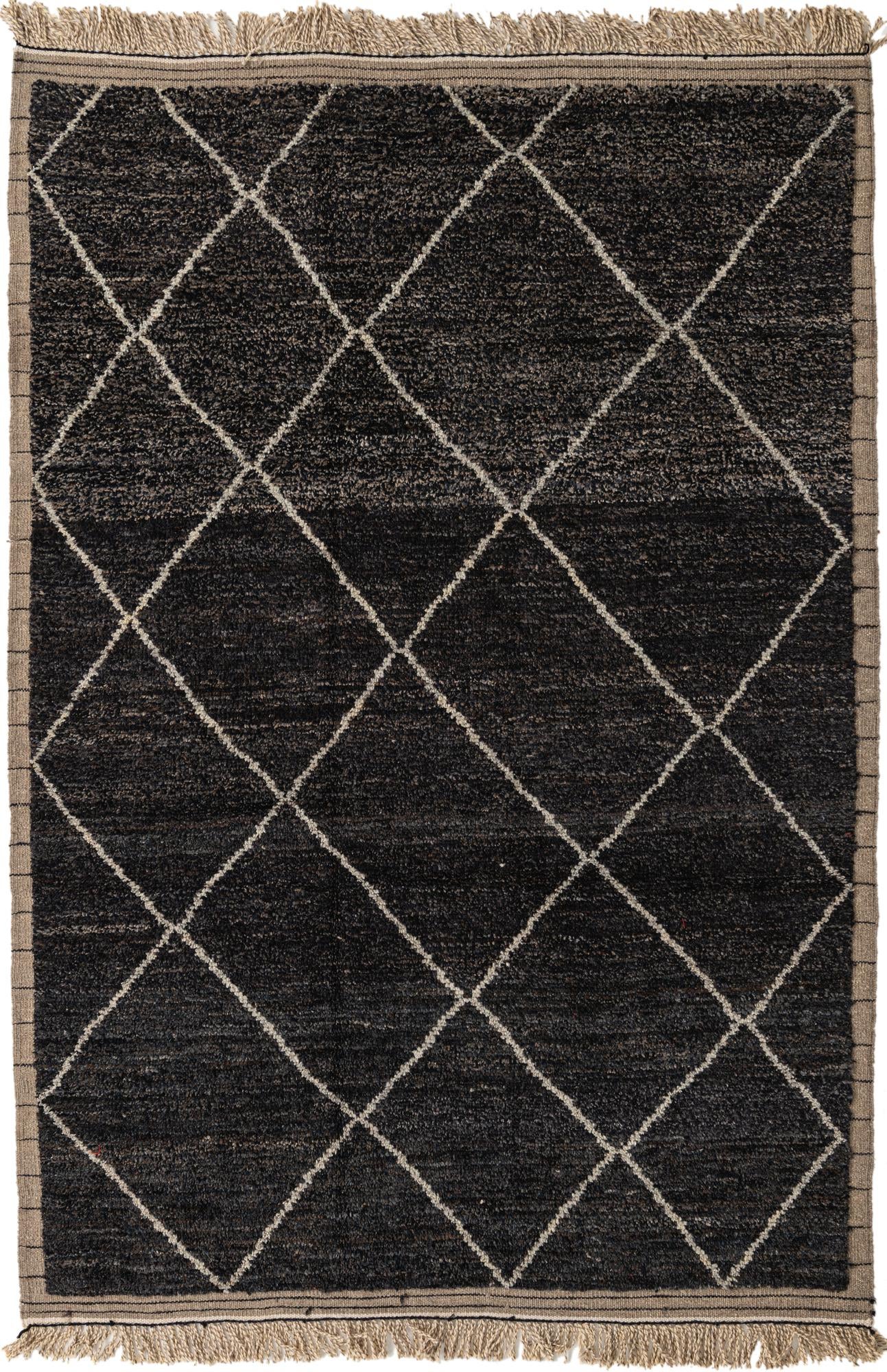 6' x 9' 2 Hand Knotted Moroccan Wool Rug