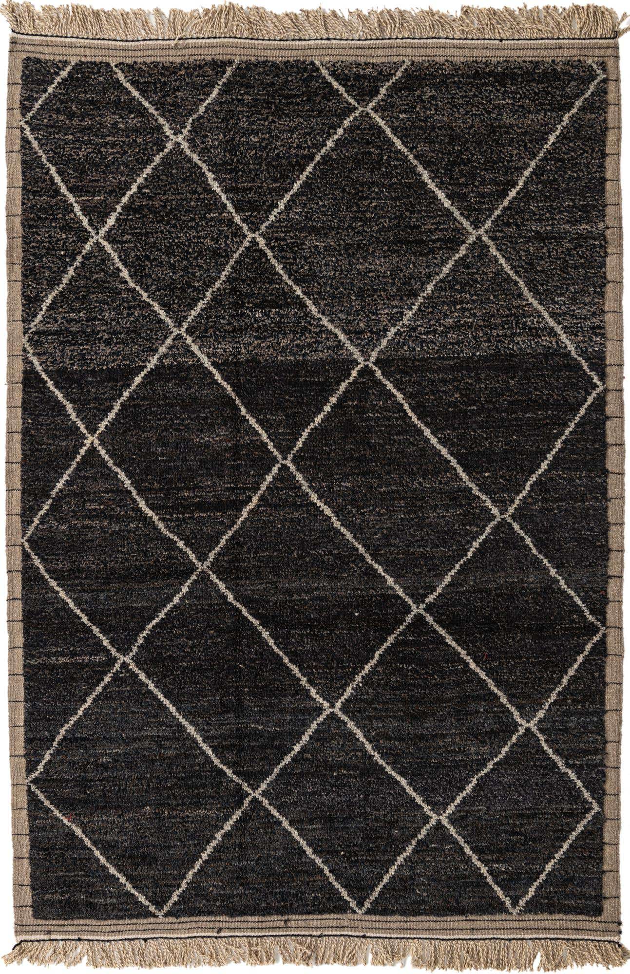 6' x 9' 2 Hand Knotted Moroccan Wool Rug