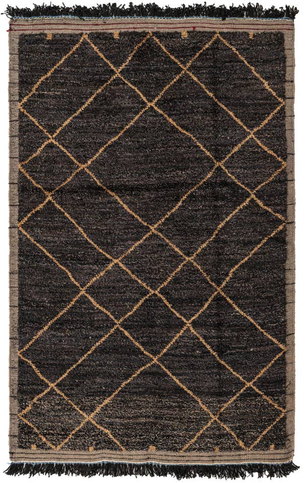 Detail image of 5' 2 x 7' 10 Hand Knotted Moroccan Wool Rug