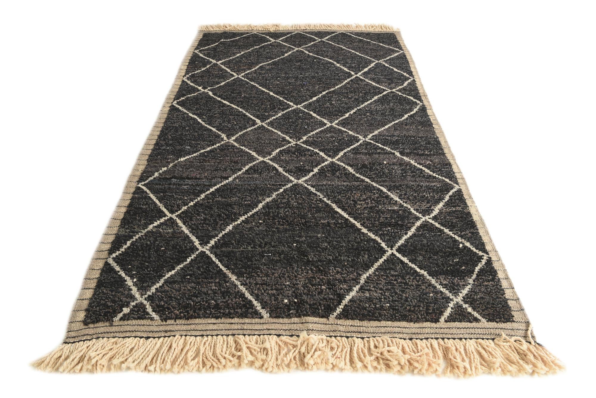 6' 3 x 8' 10 Hand Knotted Moroccan Wool Rug