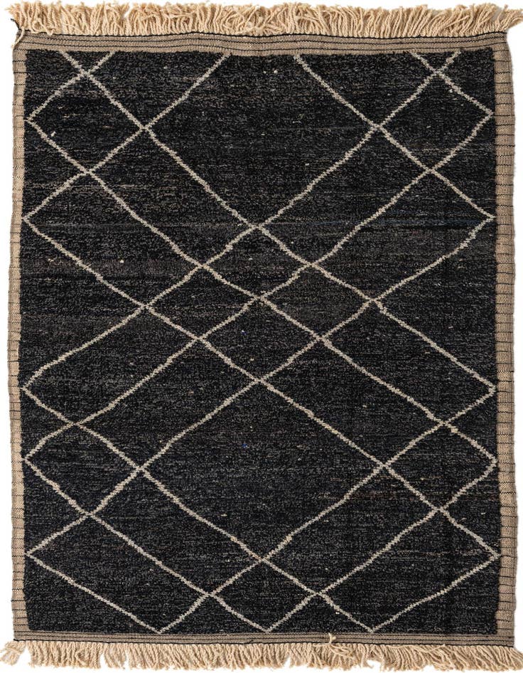 Detail image of 6' 3 x 8' 10 Hand Knotted Moroccan Wool Rug