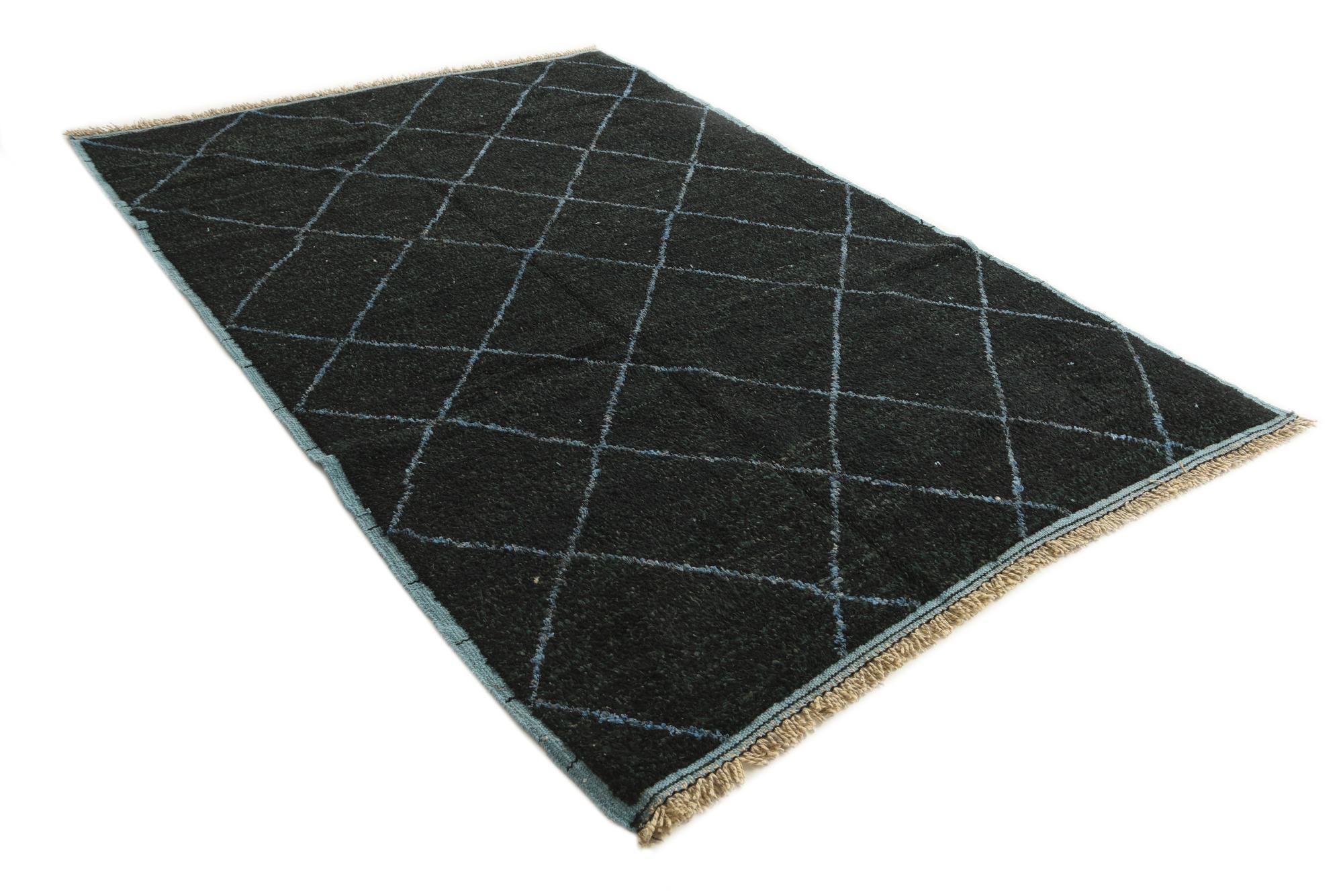6' 2 x 8' 9 Hand Knotted Moroccan Wool Rug