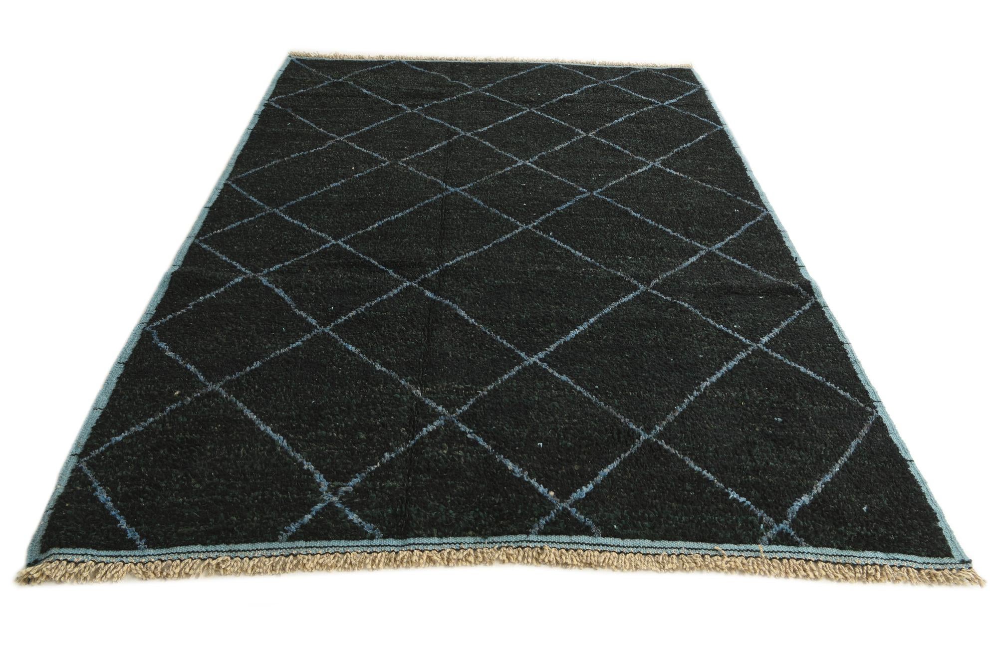 6' 2 x 8' 9 Hand Knotted Moroccan Wool Rug