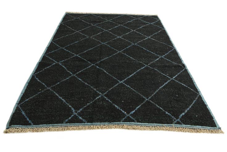 Detail image of 6' 2 x 8' 9 Hand Knotted Moroccan Wool Rug