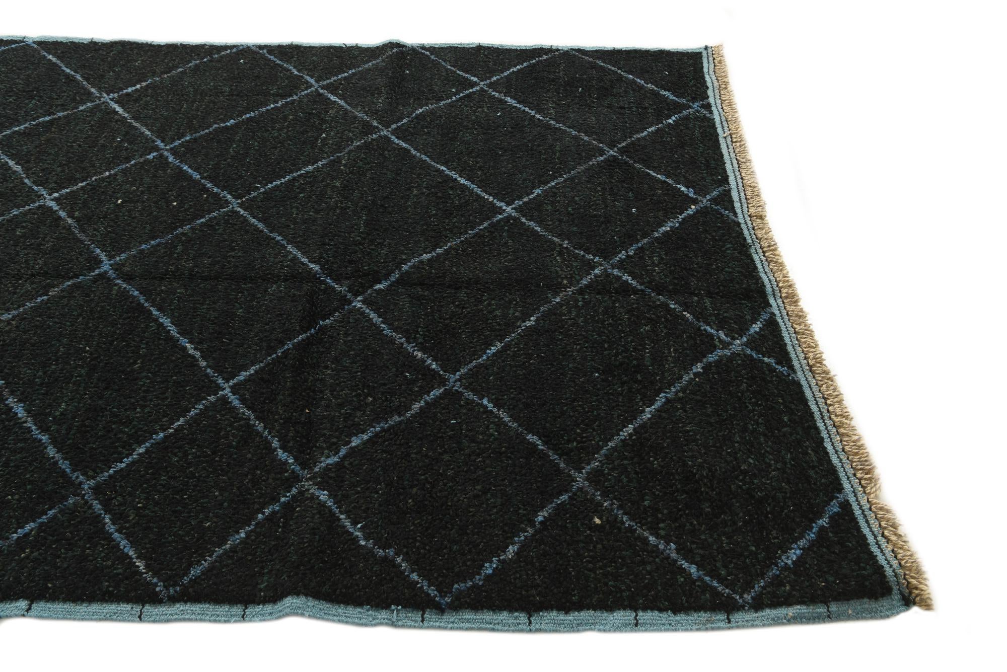 6' 2 x 8' 9 Hand Knotted Moroccan Wool Rug