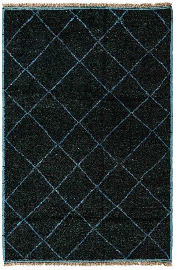 Detail image of 6' 2 x 8' 9 Hand Knotted Moroccan Wool Rug