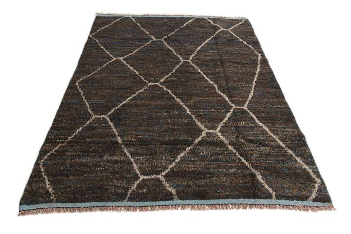 5' 1 x 7' 4 Hand Knotted Moroccan Wool Rug