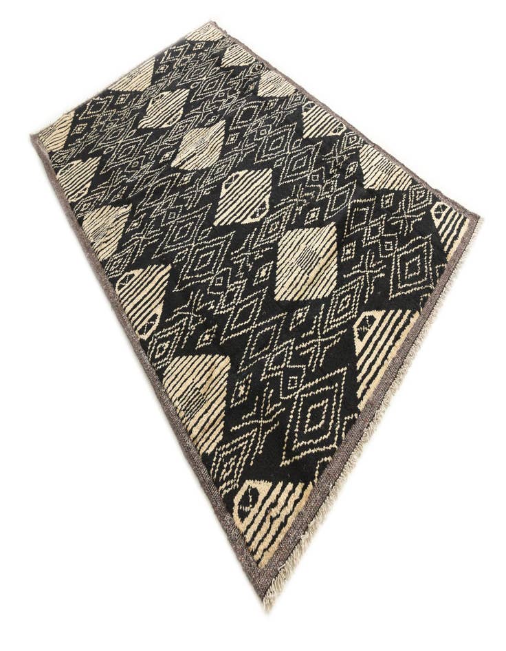 Detail image of 6' 2 x 9' 3 Hand Knotted Moroccan Wool Rug