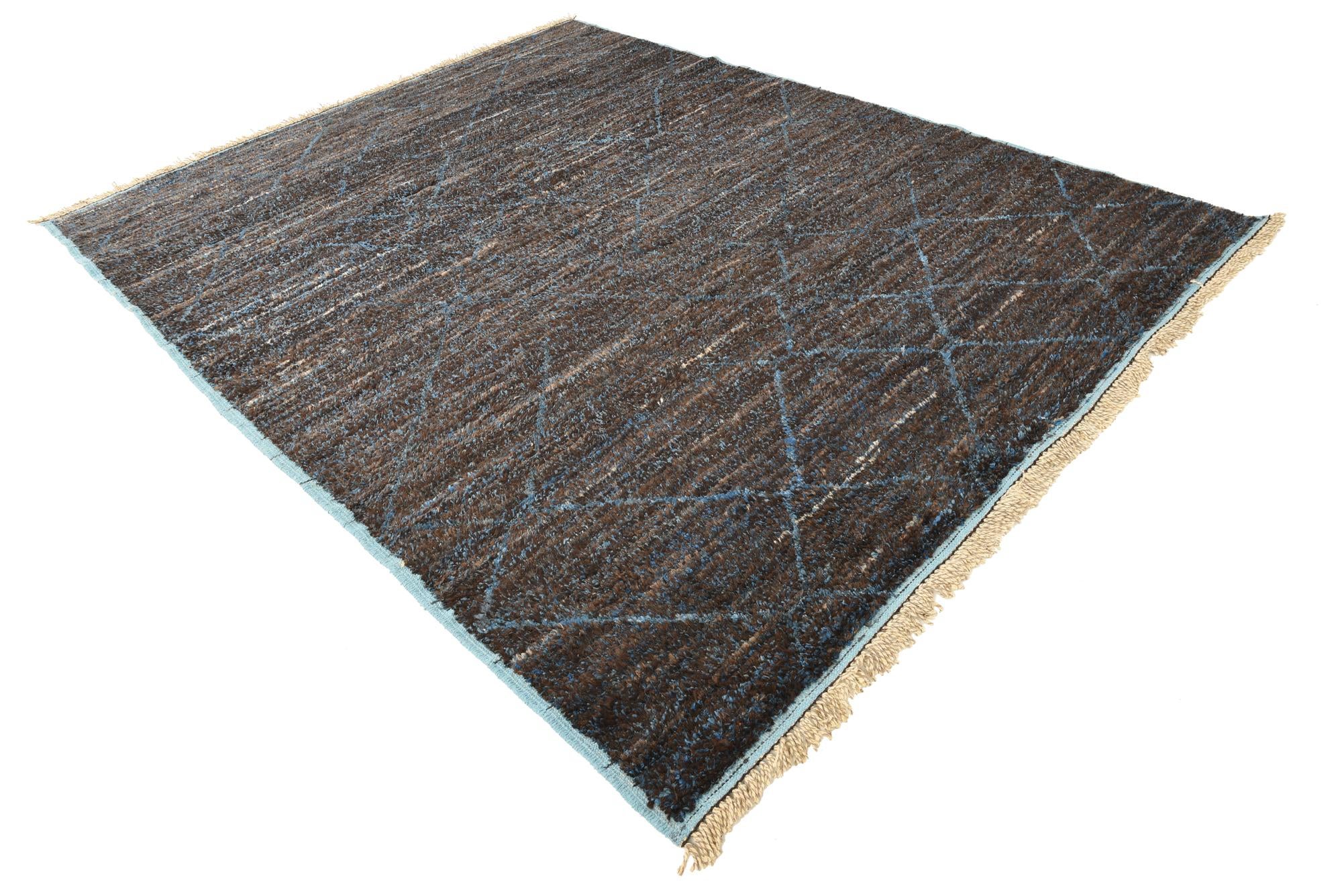 8' 1 x 10' 5 Hand Knotted Moroccan Wool Rug