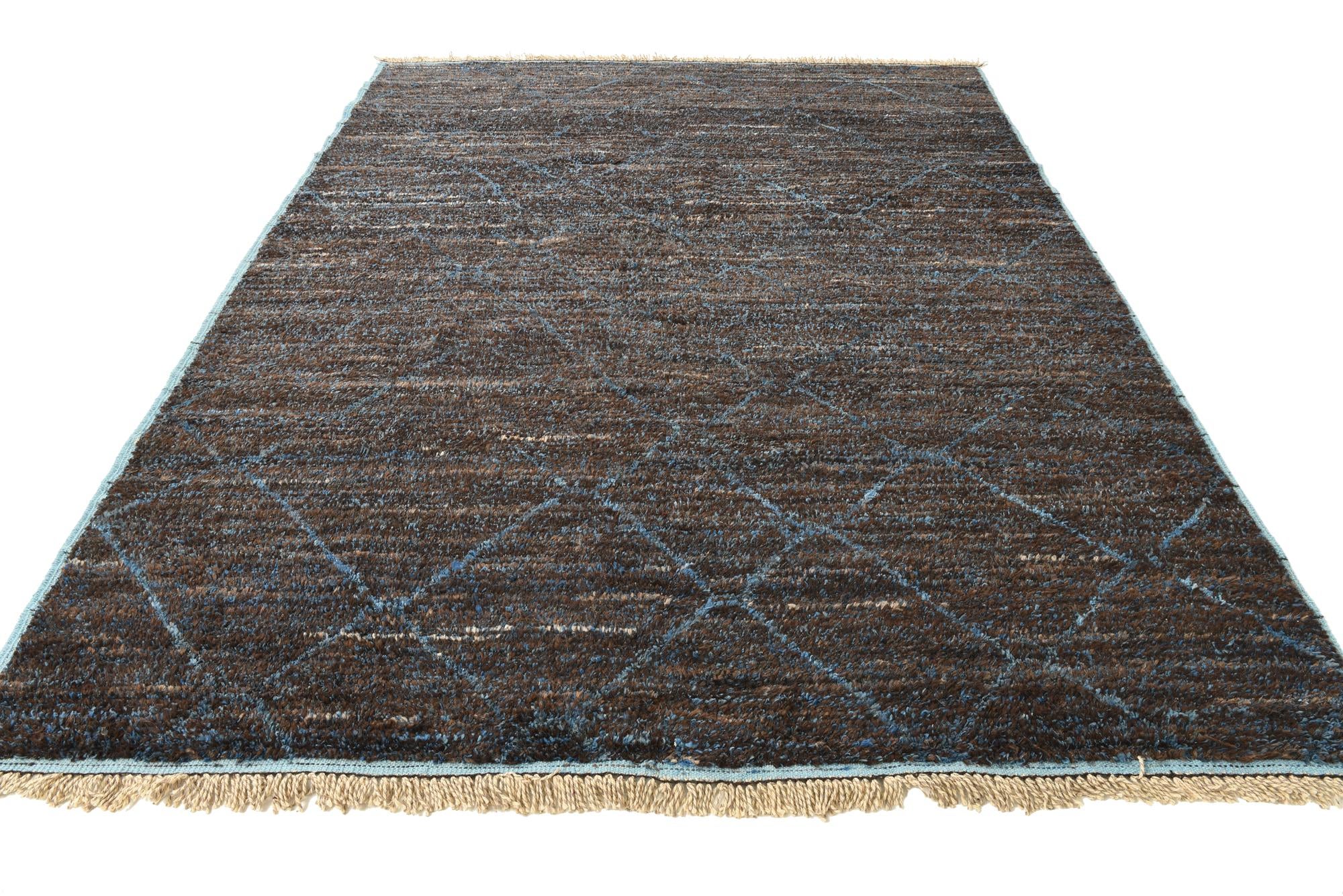 8' 1 x 10' 5 Hand Knotted Moroccan Wool Rug