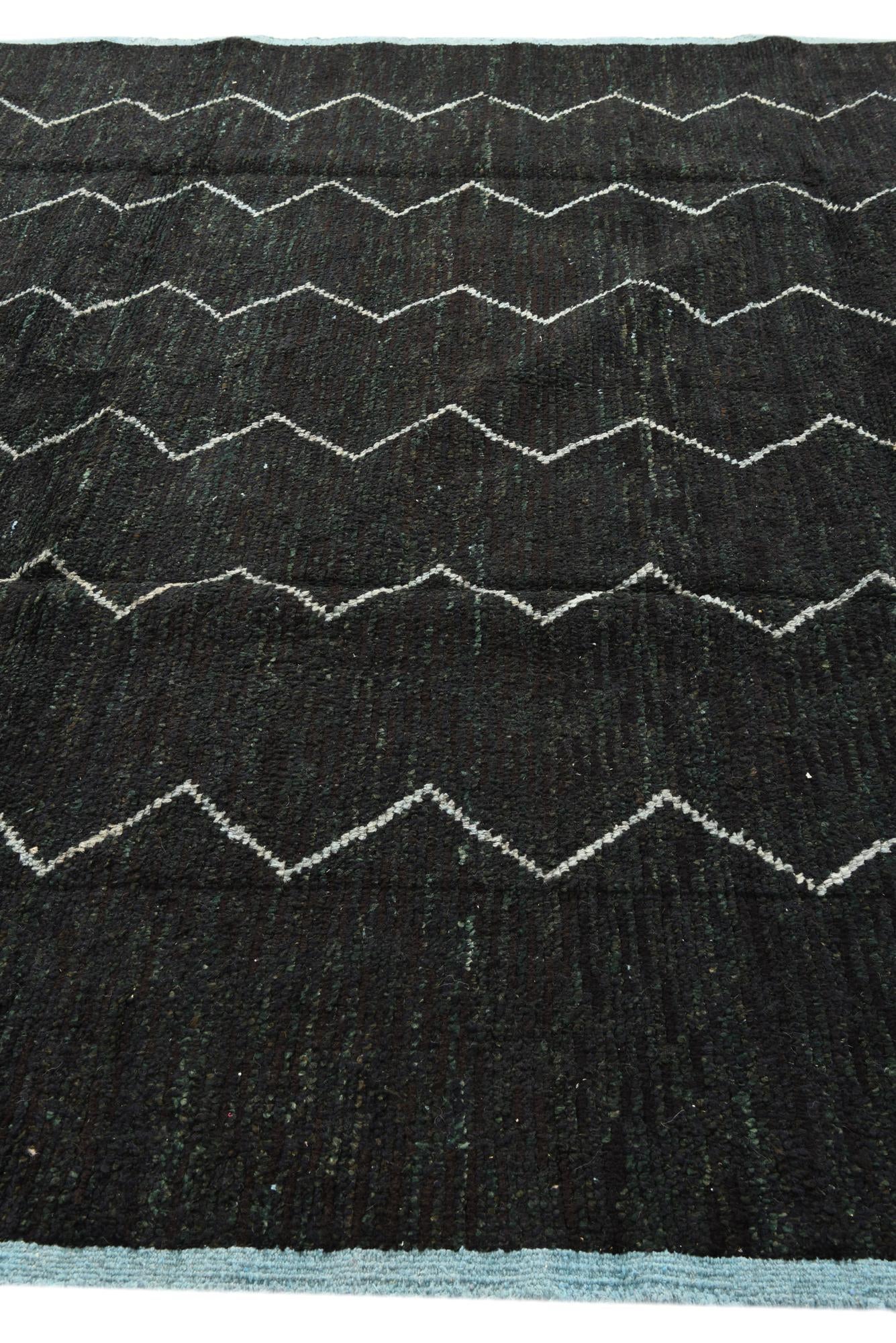 9' x 12' 9 Hand Knotted Moroccan Wool Rug