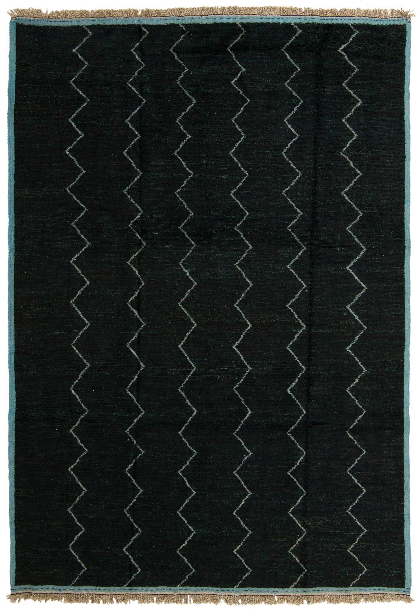 9' x 12' 9 Hand Knotted Moroccan Wool Rug