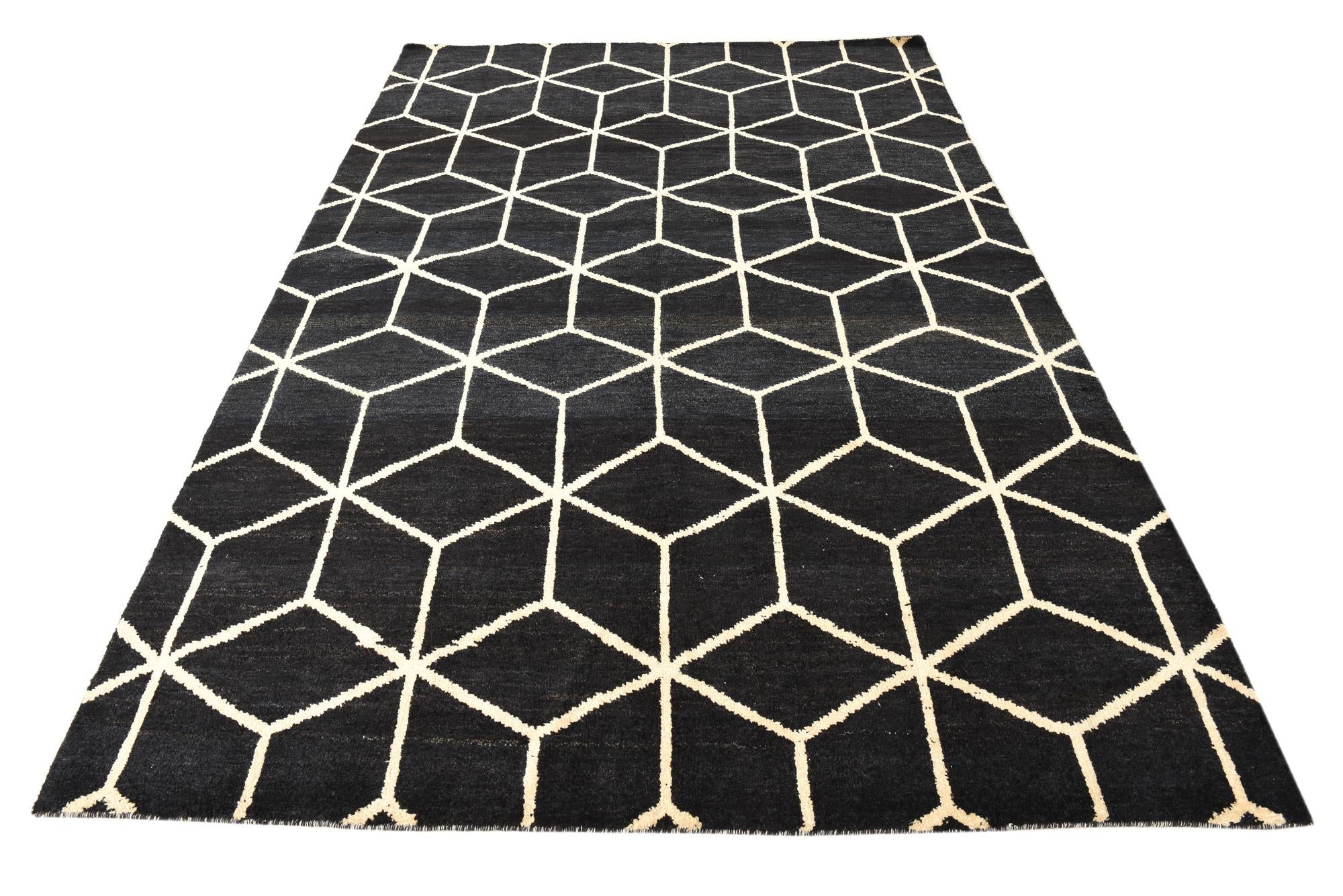 6' 5 x 9' 9 Hand Knotted Moroccan Wool Rug
