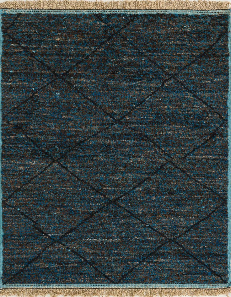 Detail image of 4' 3 x 6' 5 Hand Knotted Moroccan Wool Rug