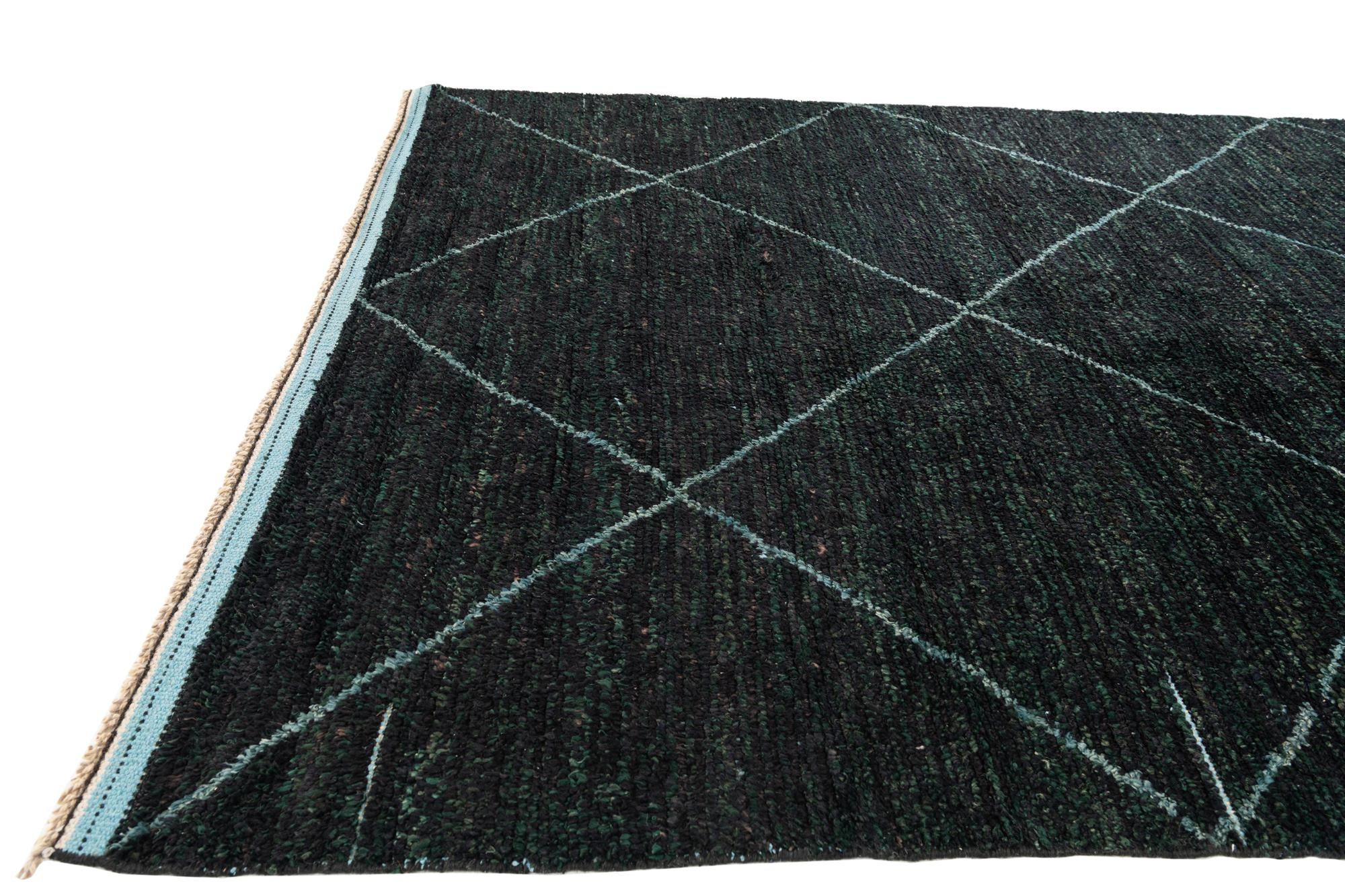6' 2 x 9' 5 Hand Knotted Moroccan Wool Rug