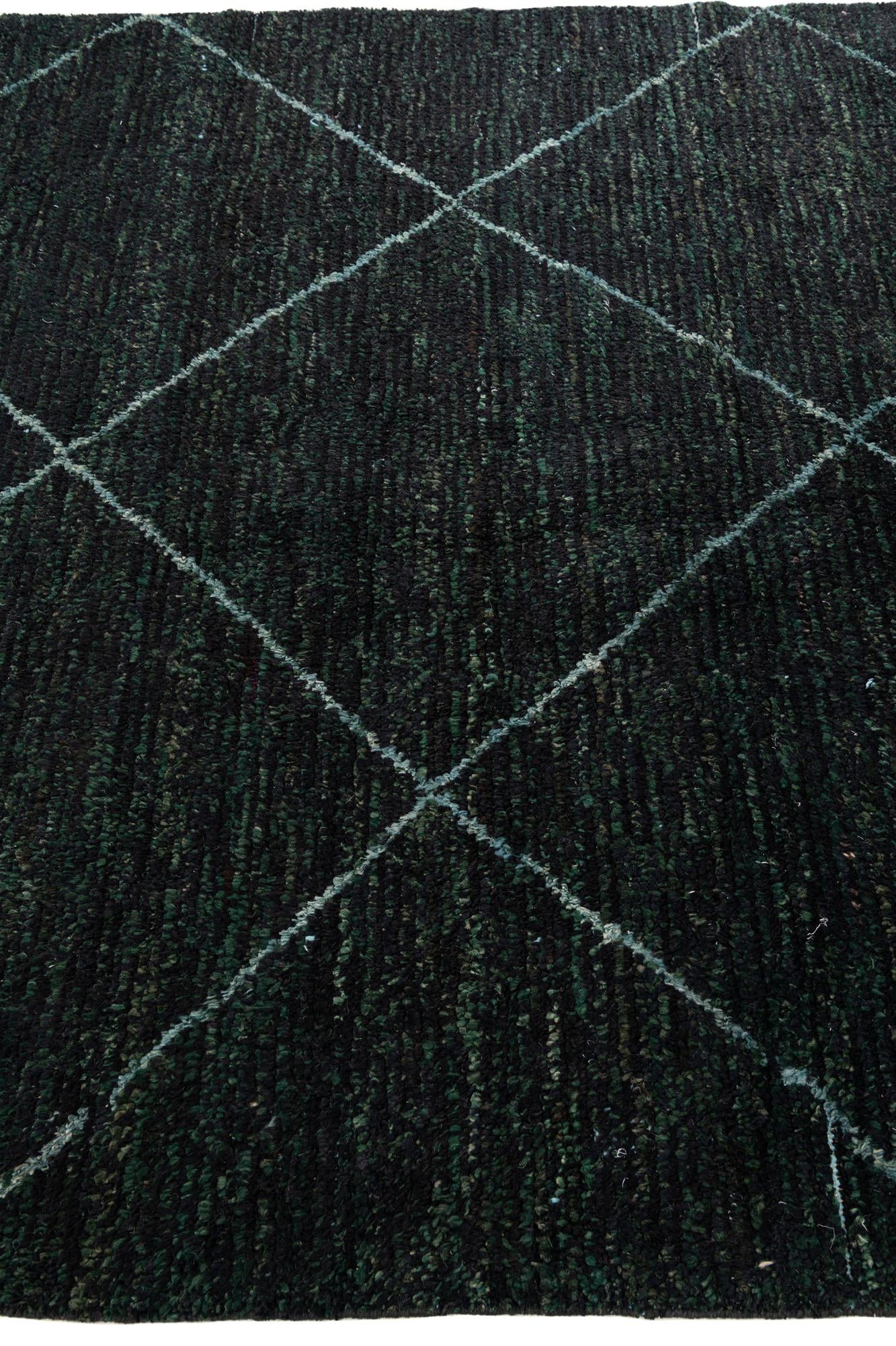 6' 2 x 9' 5 Hand Knotted Moroccan Wool Rug
