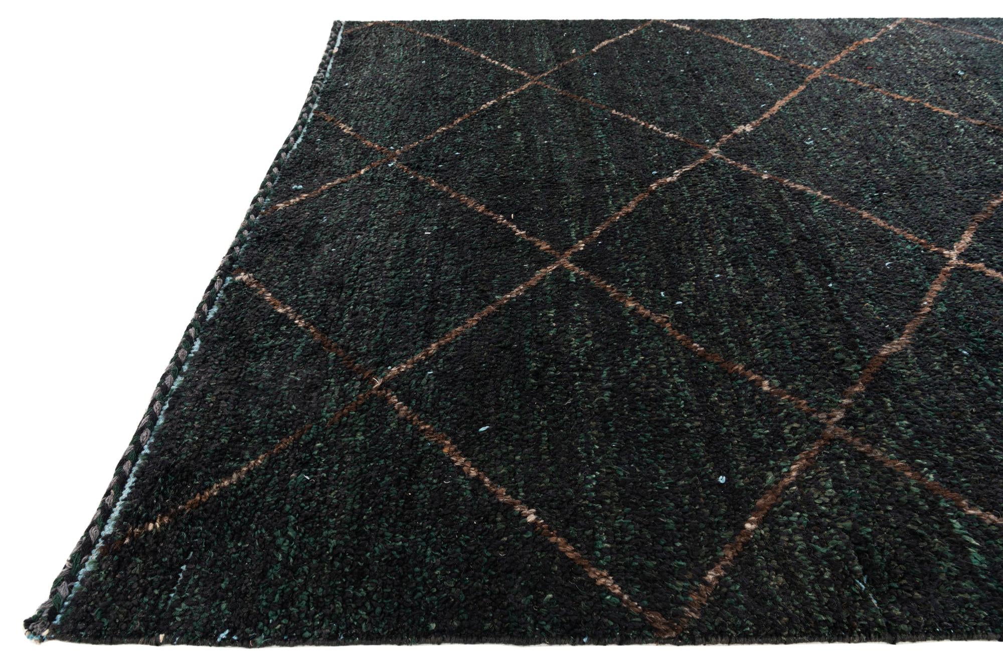 6' 4 x 9' 2 Hand Knotted Moroccan Wool Rug