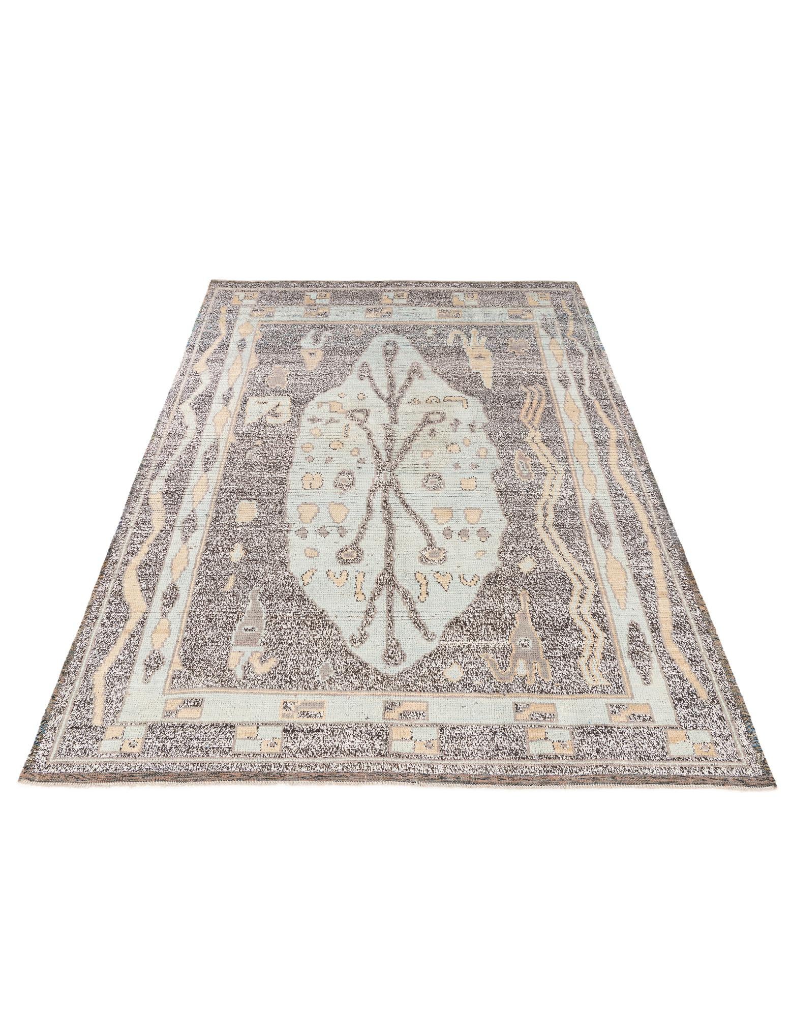 8' 1 x 10' 4 Hand Knotted Moroccan Wool Rug