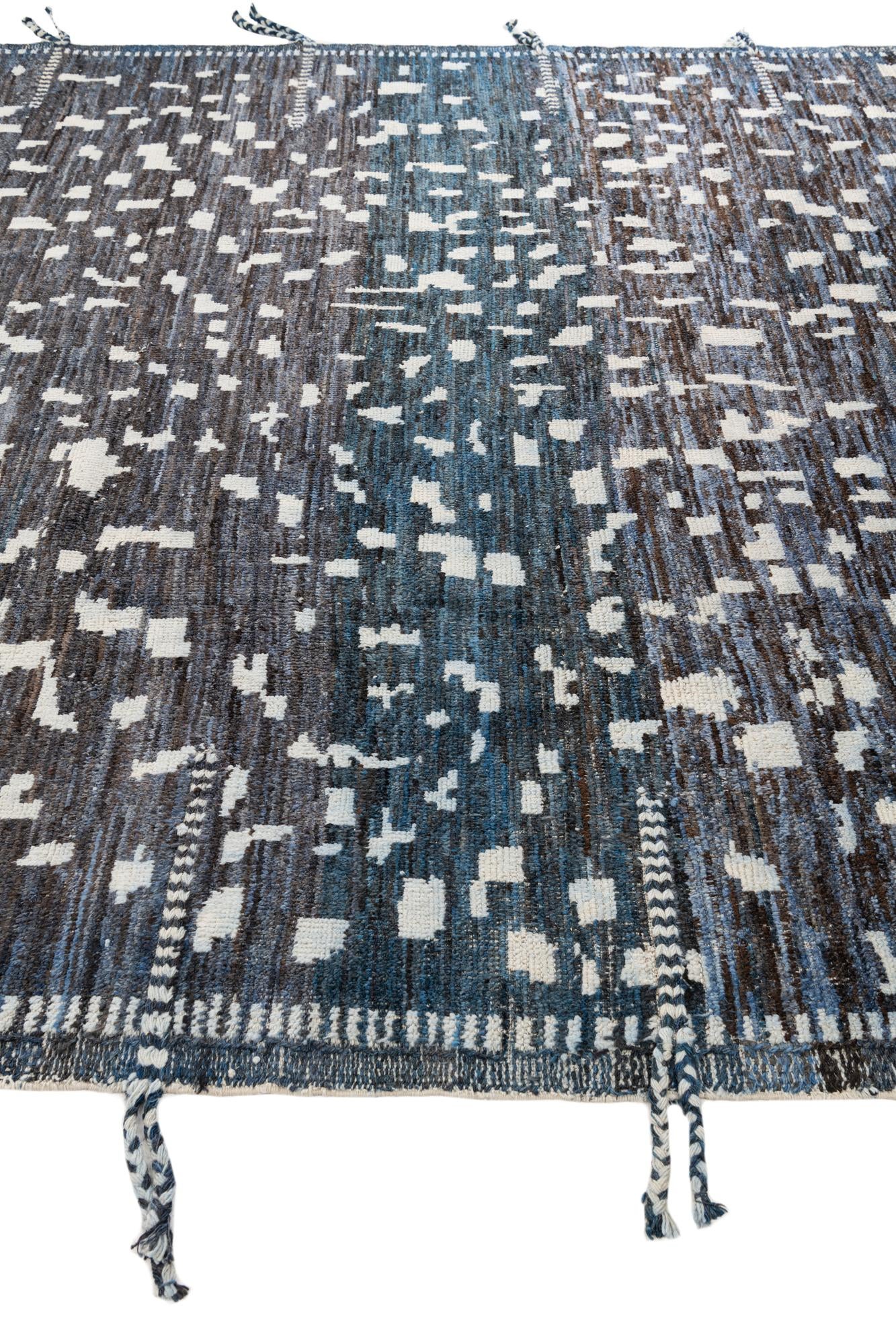 9' 3 x 12' 1 Hand Knotted Moroccan Wool Rug