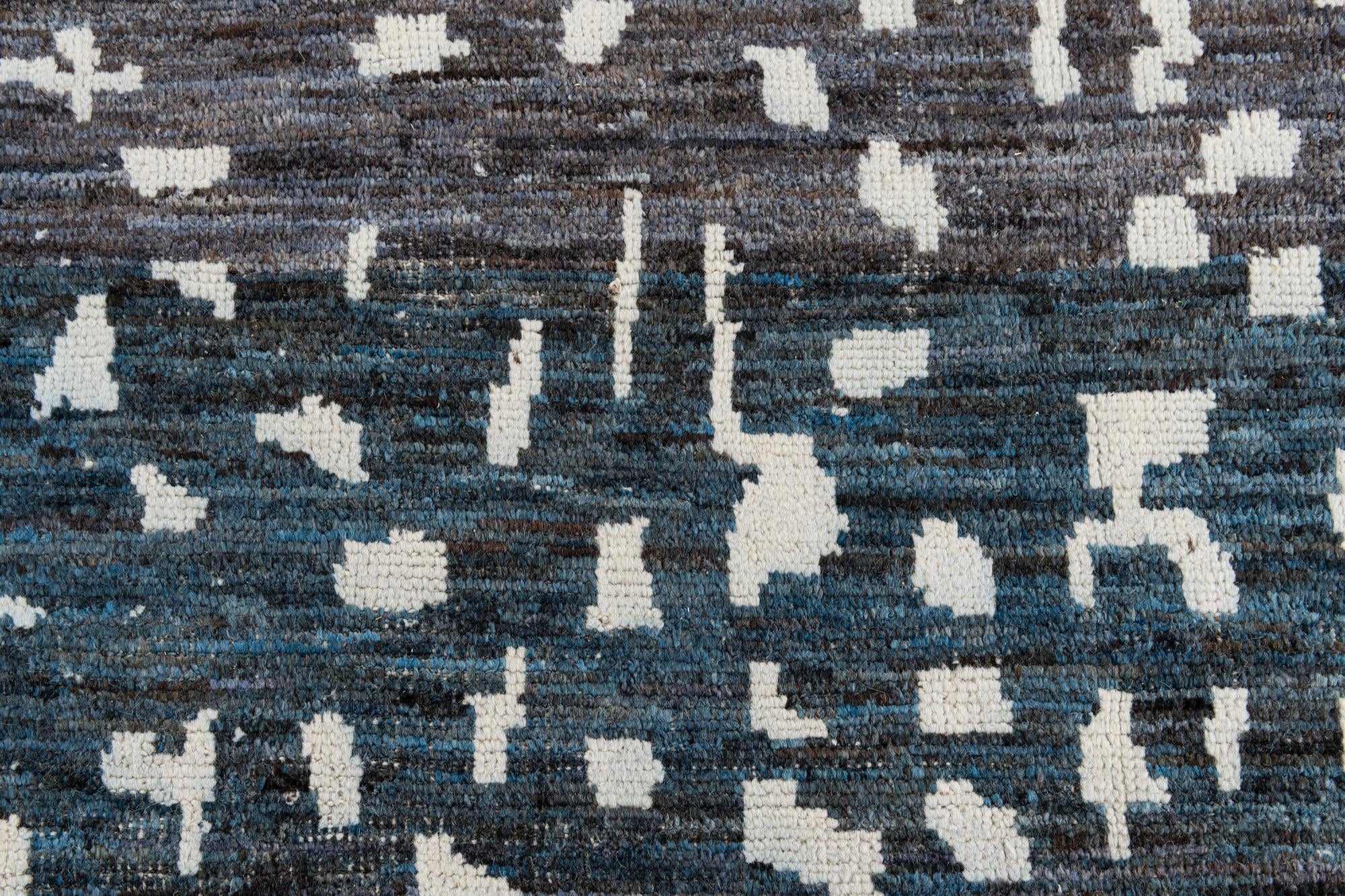 9' 3 x 12' 1 Hand Knotted Moroccan Wool Rug