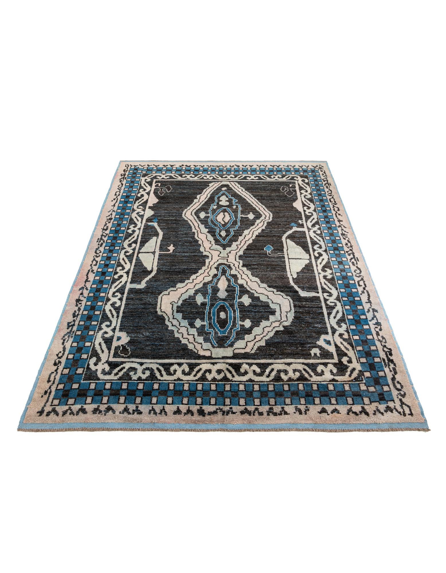 9' 1 x 12' 5 Hand Knotted Moroccan Wool Rug