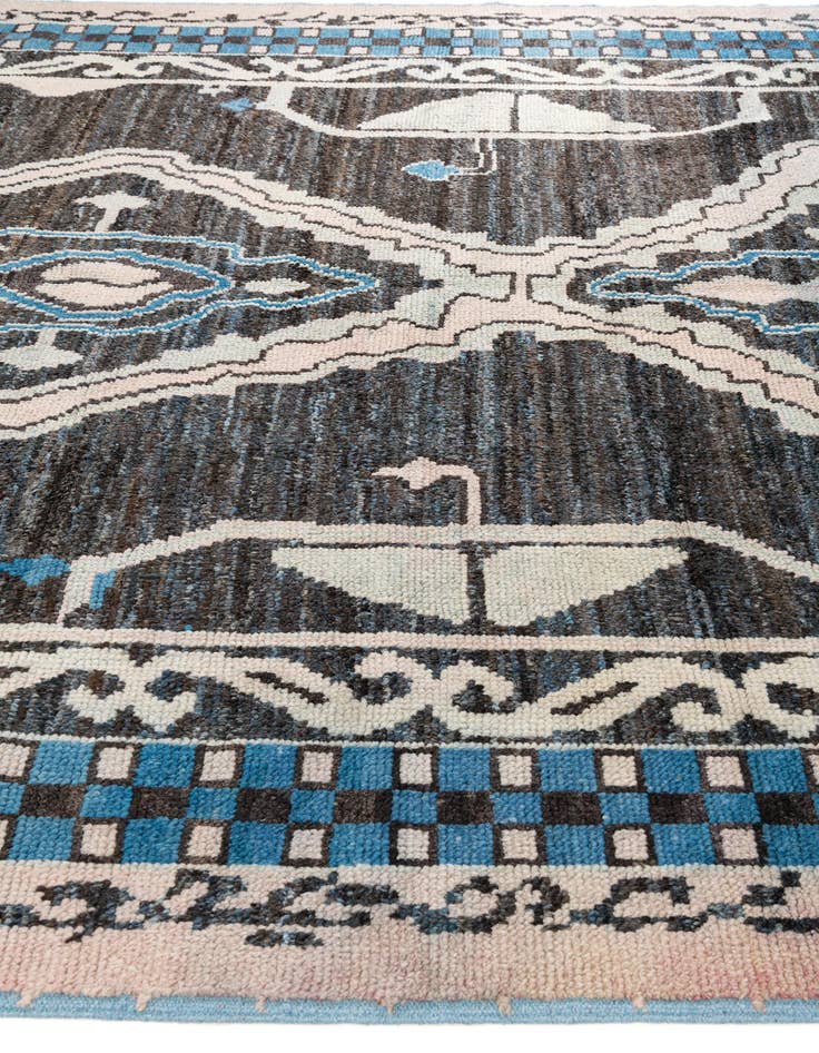 Detail image of 9' 1 x 12' 5 Hand Knotted Moroccan Wool Rug