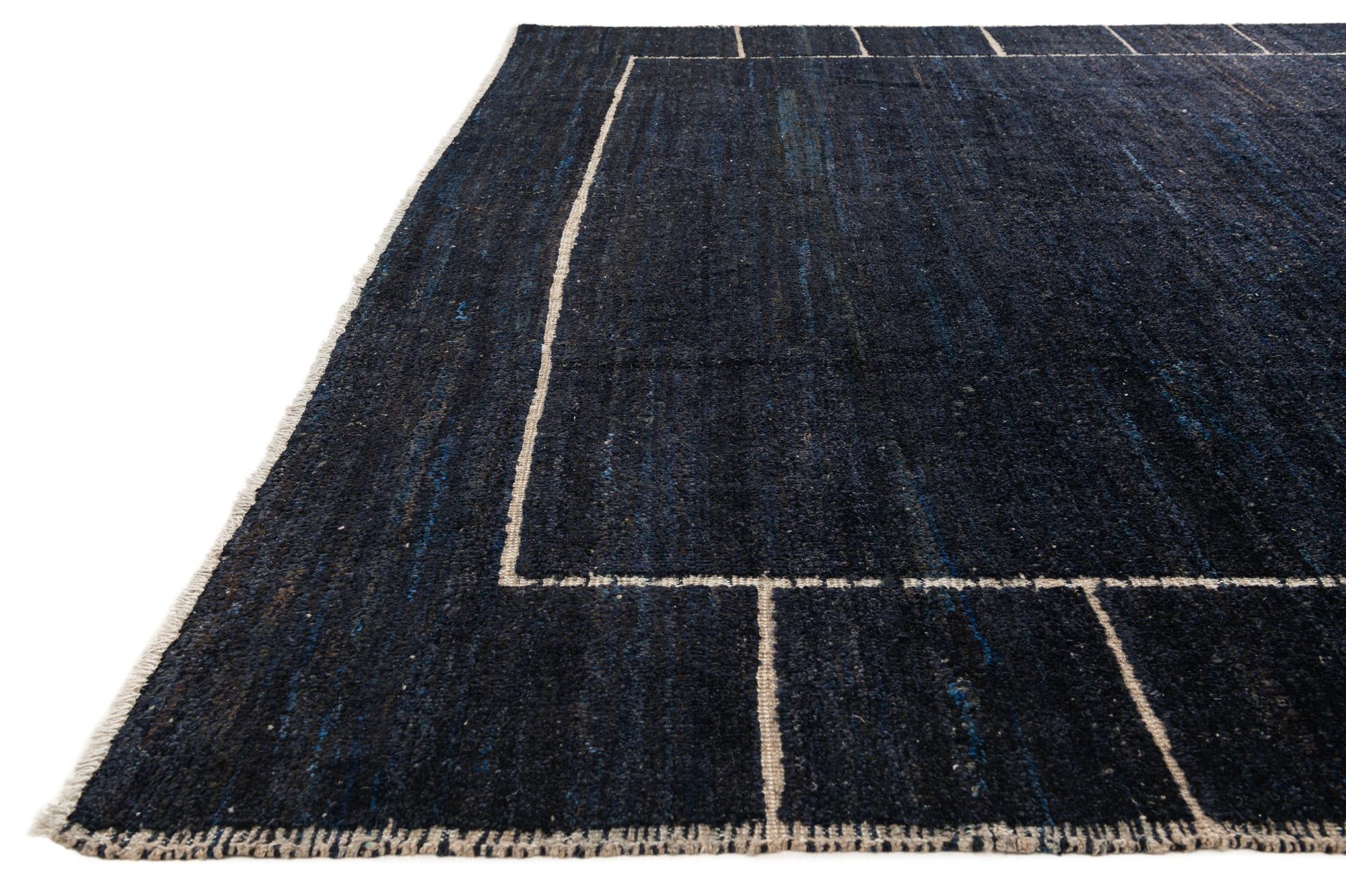 9' 4 x 10' Hand Knotted Moroccan Wool Rug