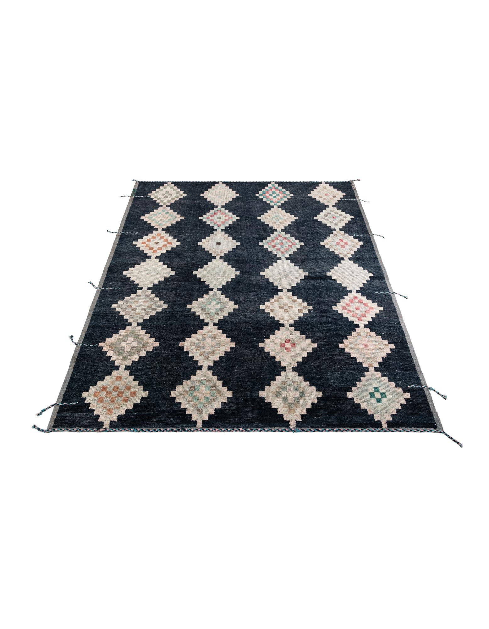 9' 1 x 11' 10 Hand Knotted Moroccan Wool Rug