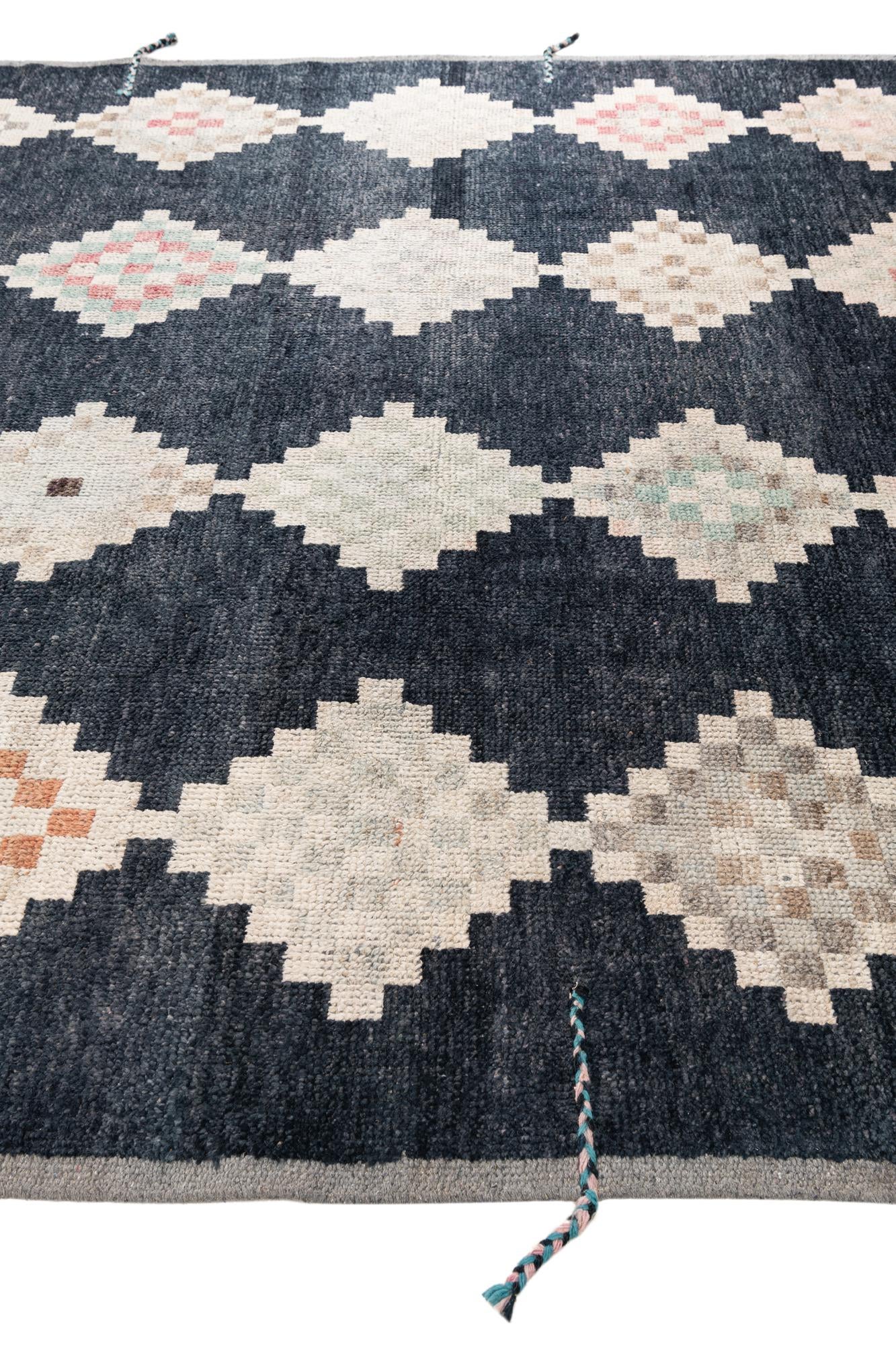 9' 1 x 11' 10 Hand Knotted Moroccan Wool Rug