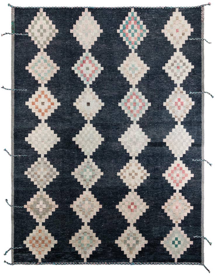 Detail image of 9' 1 x 11' 10 Hand Knotted Moroccan Wool Rug