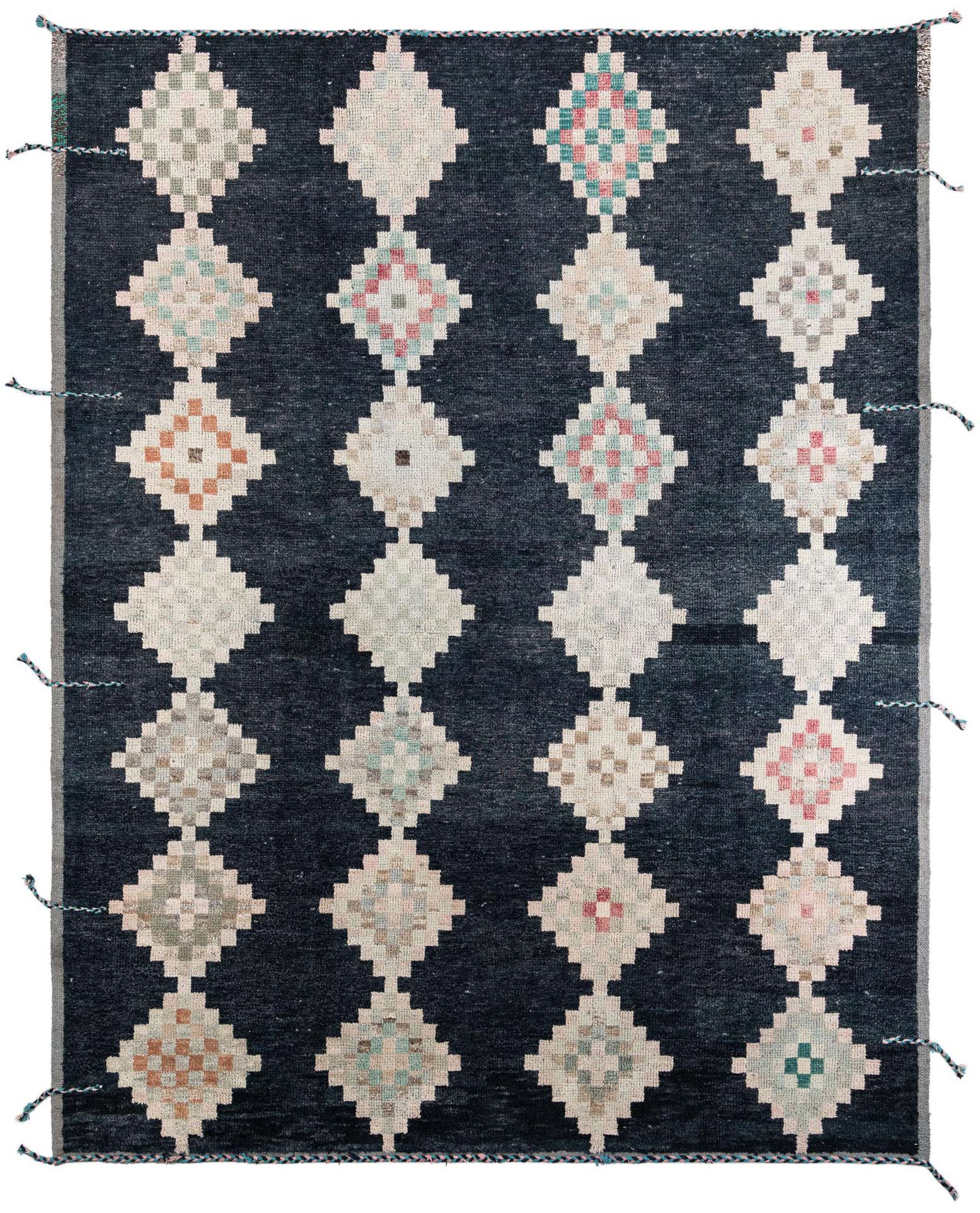 9' 1 x 11' 10 Hand Knotted Moroccan Wool Rug
