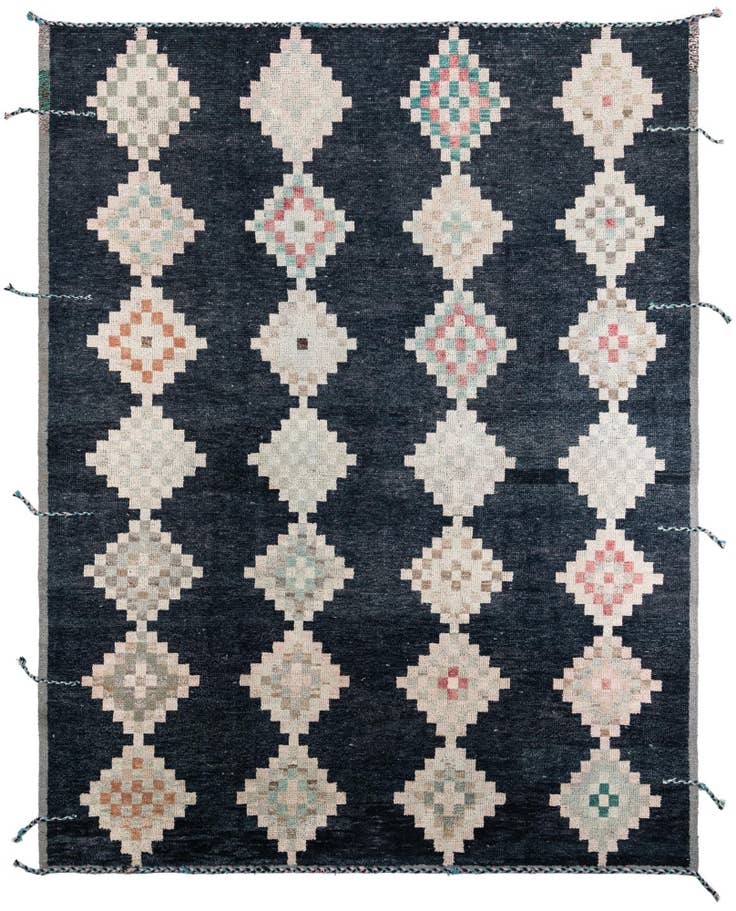 Detail image of 9' 1 x 11' 10 Hand Knotted Moroccan Wool Rug