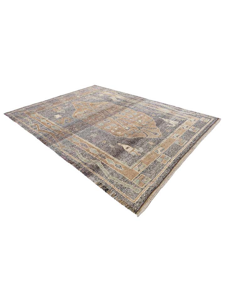 8' x 10' 5 Hand Knotted Moroccan Wool Rug
