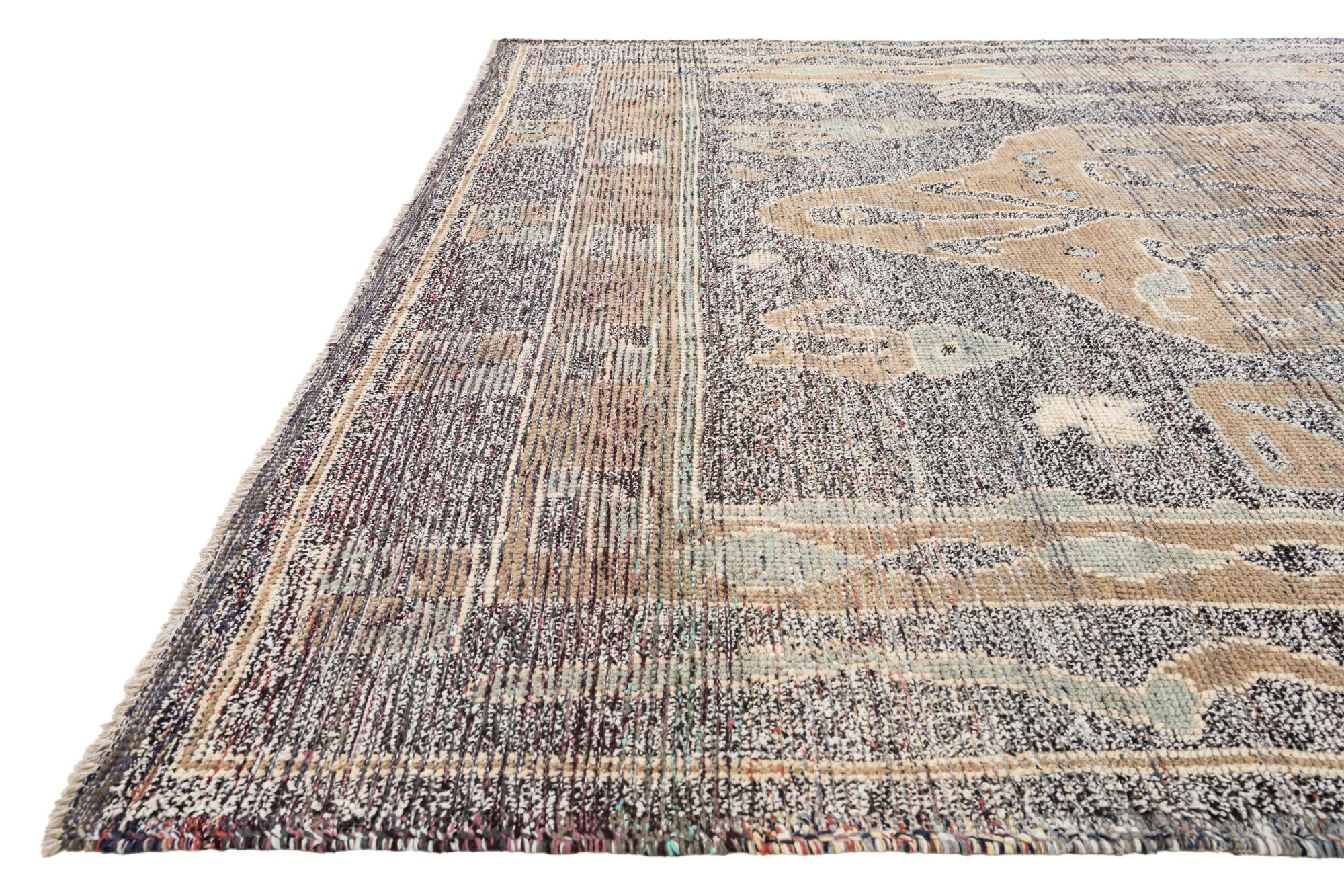 8' x 10' 5 Hand Knotted Moroccan Wool Rug