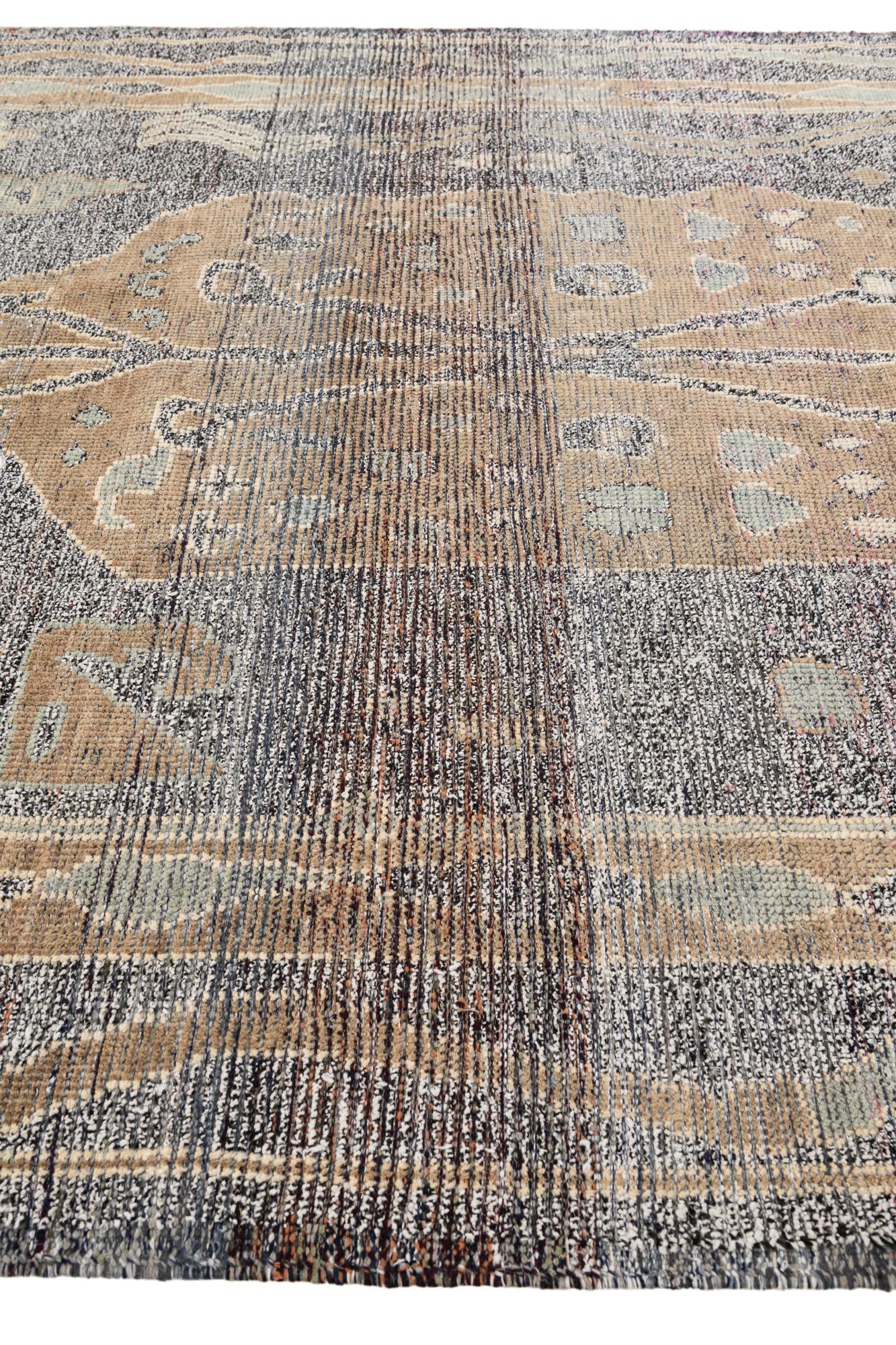 8' x 10' 5 Hand Knotted Moroccan Wool Rug