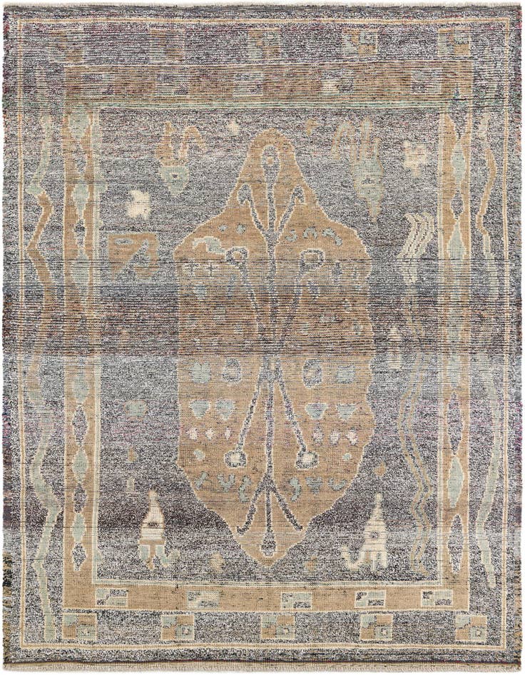 Detail image of 8' x 10' 5 Hand Knotted Moroccan Wool Rug
