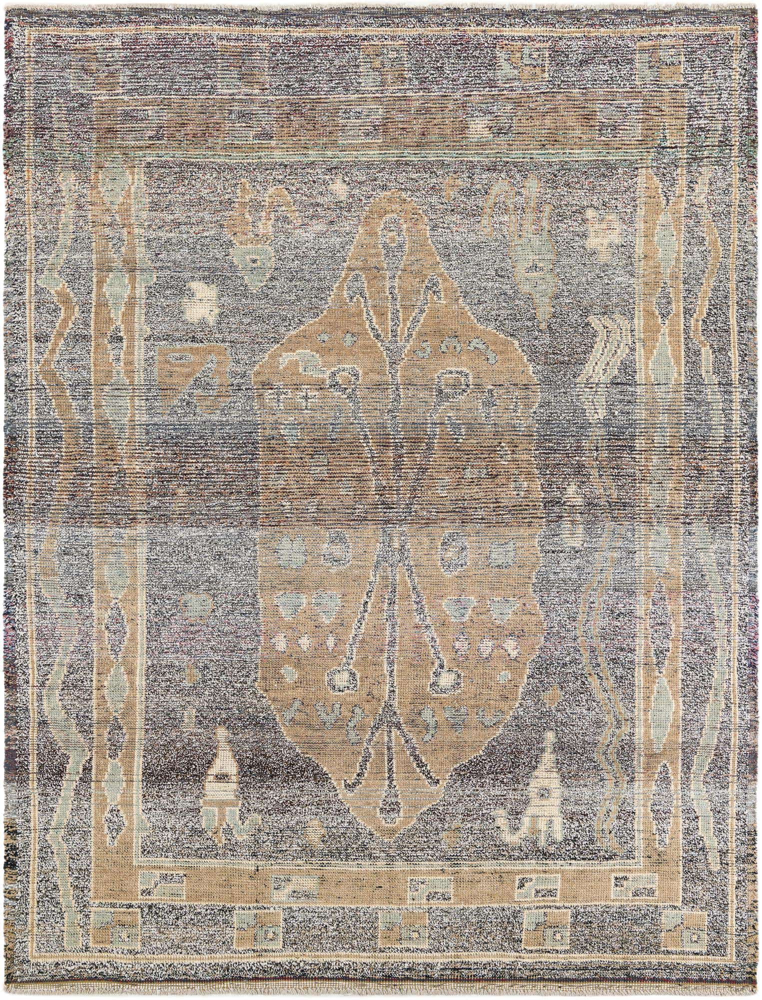 8' x 10' 5 Hand Knotted Moroccan Wool Rug