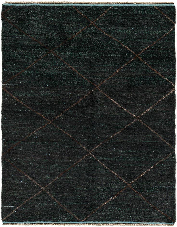 Detail image of 4' 10 x 8' 3 Hand Knotted Moroccan Wool Rug